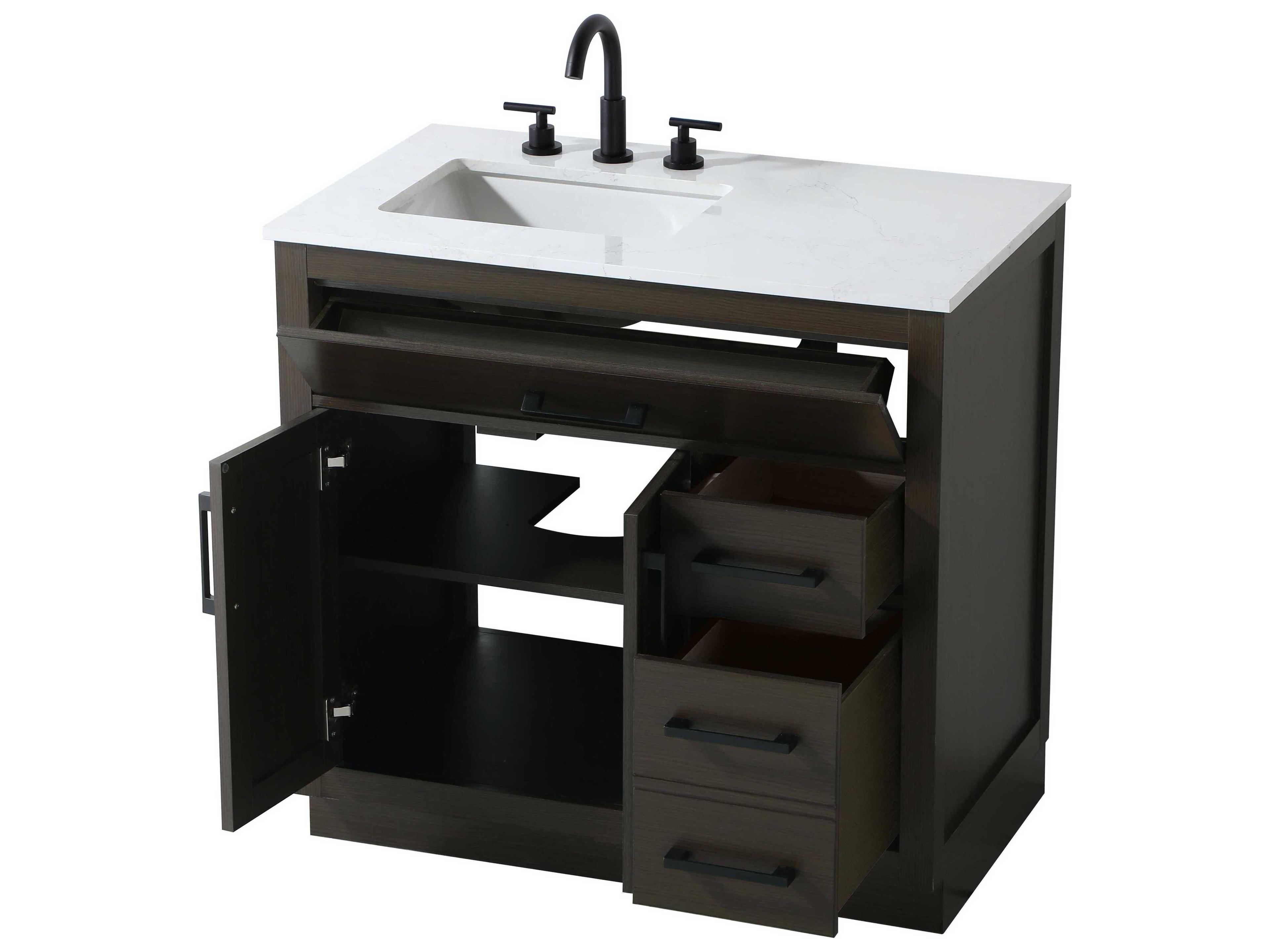 Elegant Lighting Alden Mocha Brown 36" Vanity