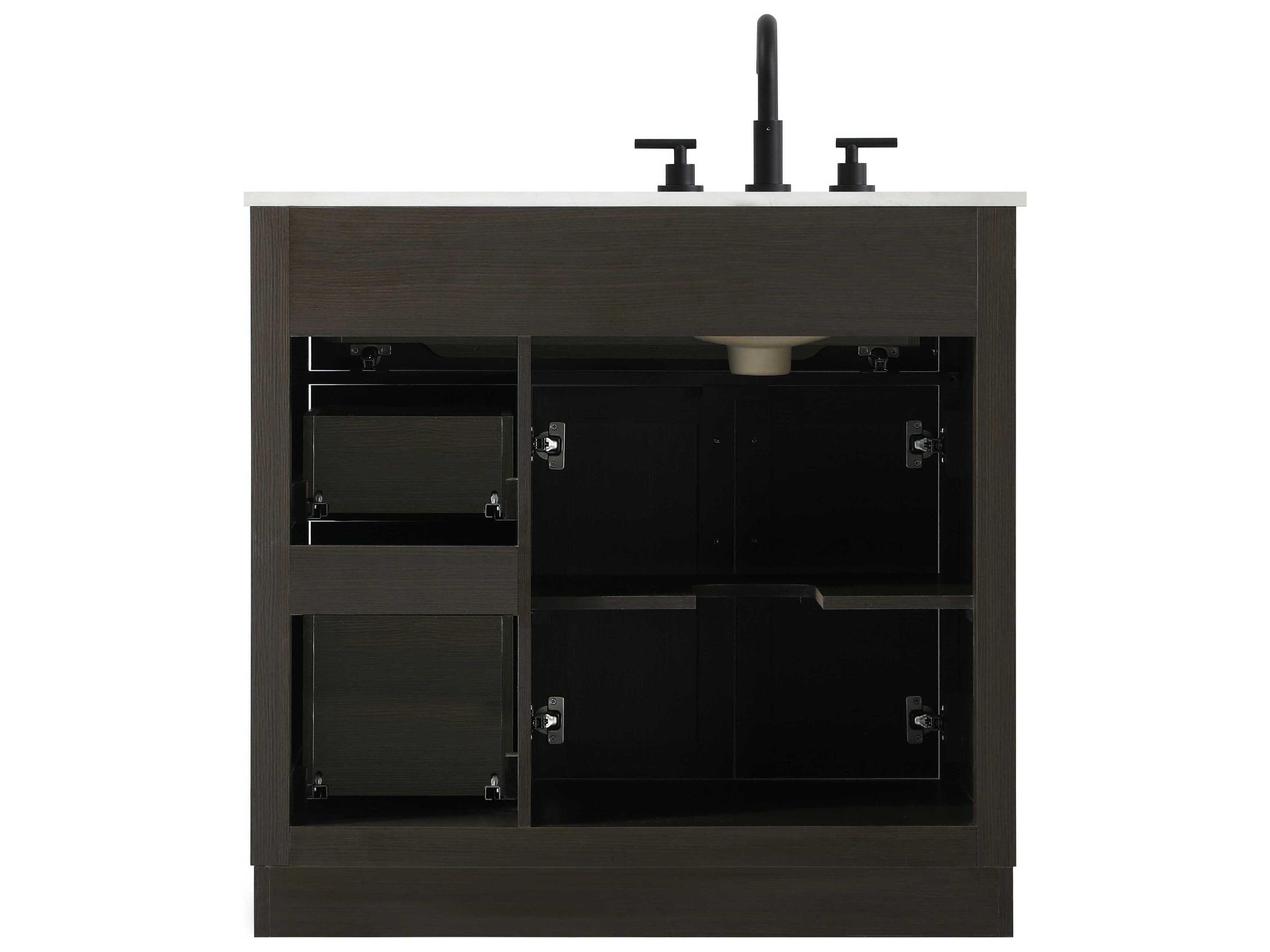 Elegant Lighting Alden Mocha Brown 36" Vanity