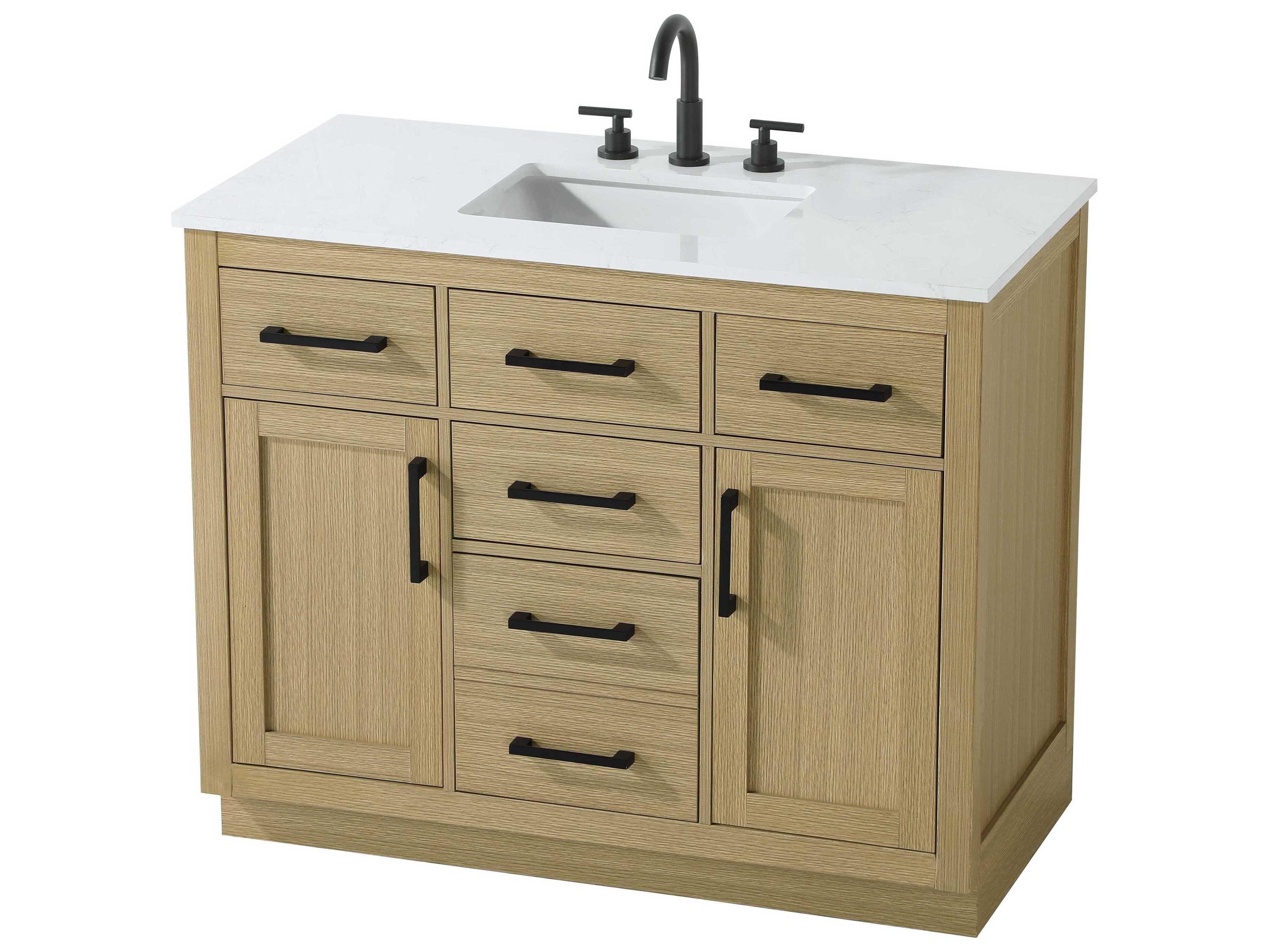 Elegant Lighting Alden Honey Brown 42" Vanity