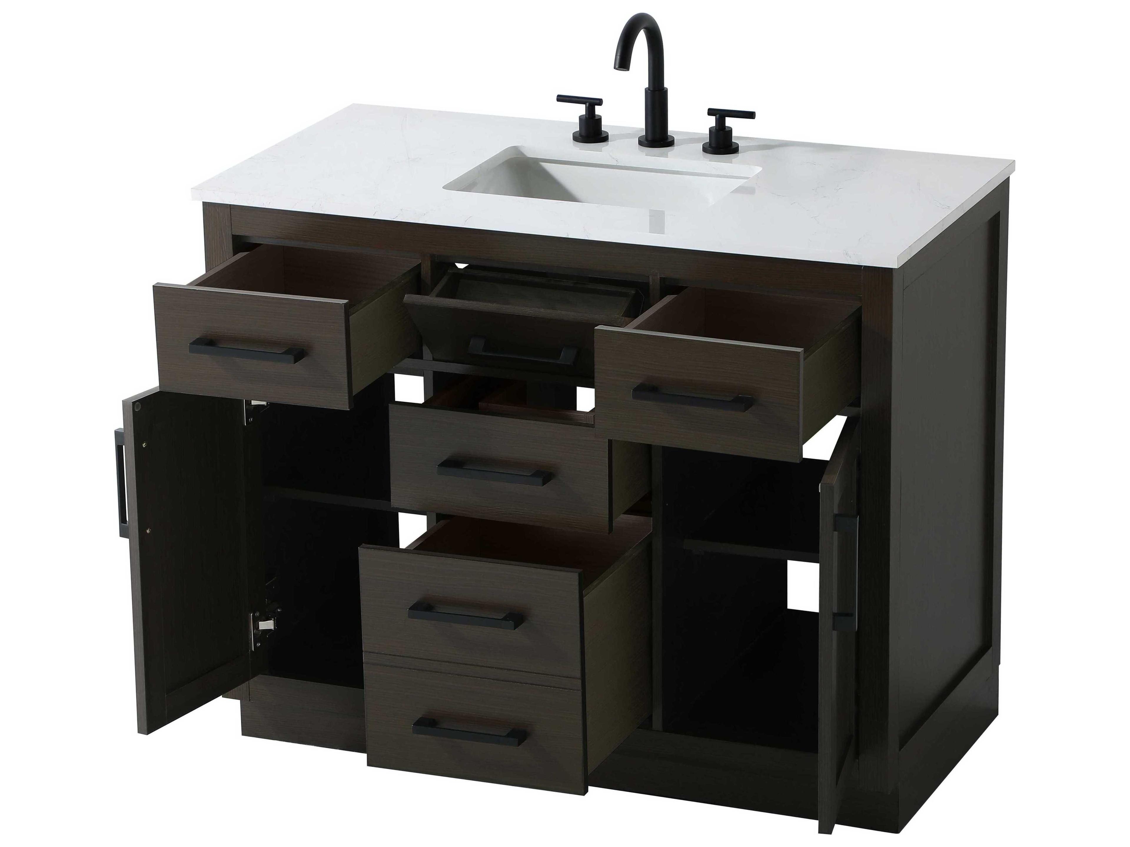 Elegant Lighting Alden Mocha Brown 42" Vanity