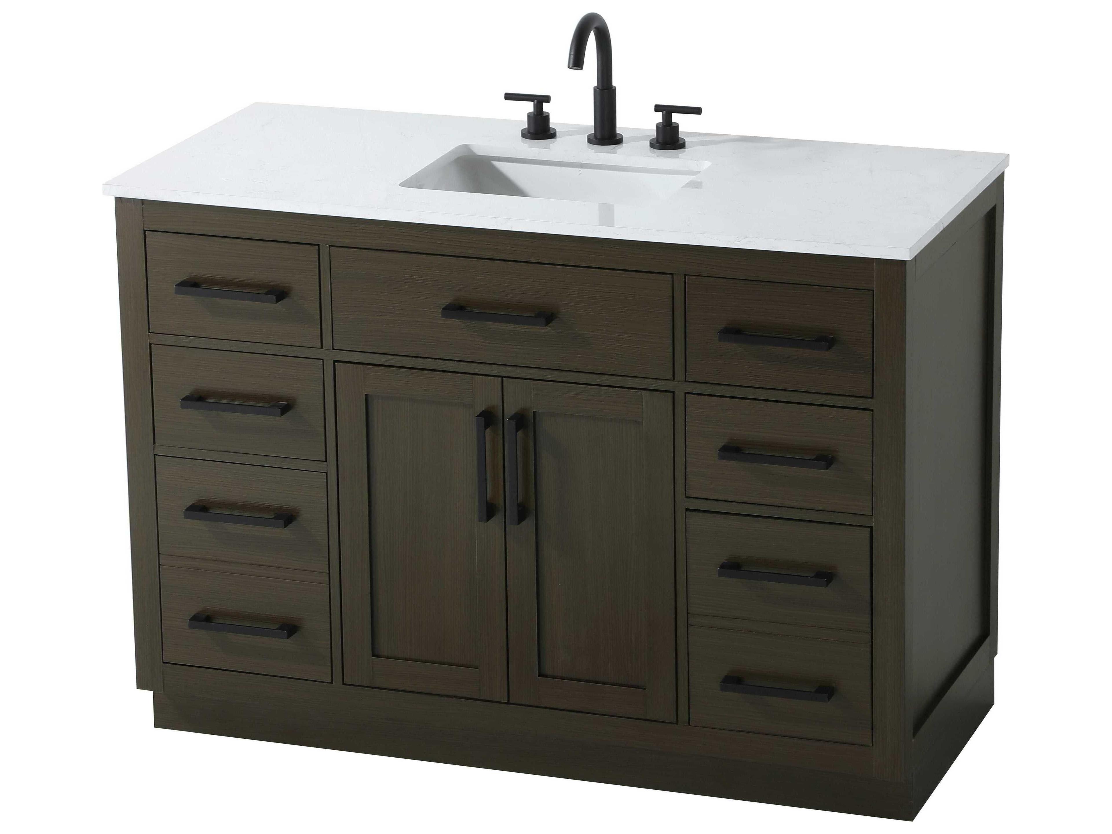 Elegant Lighting Alden Mocha Brown 48" Vanity