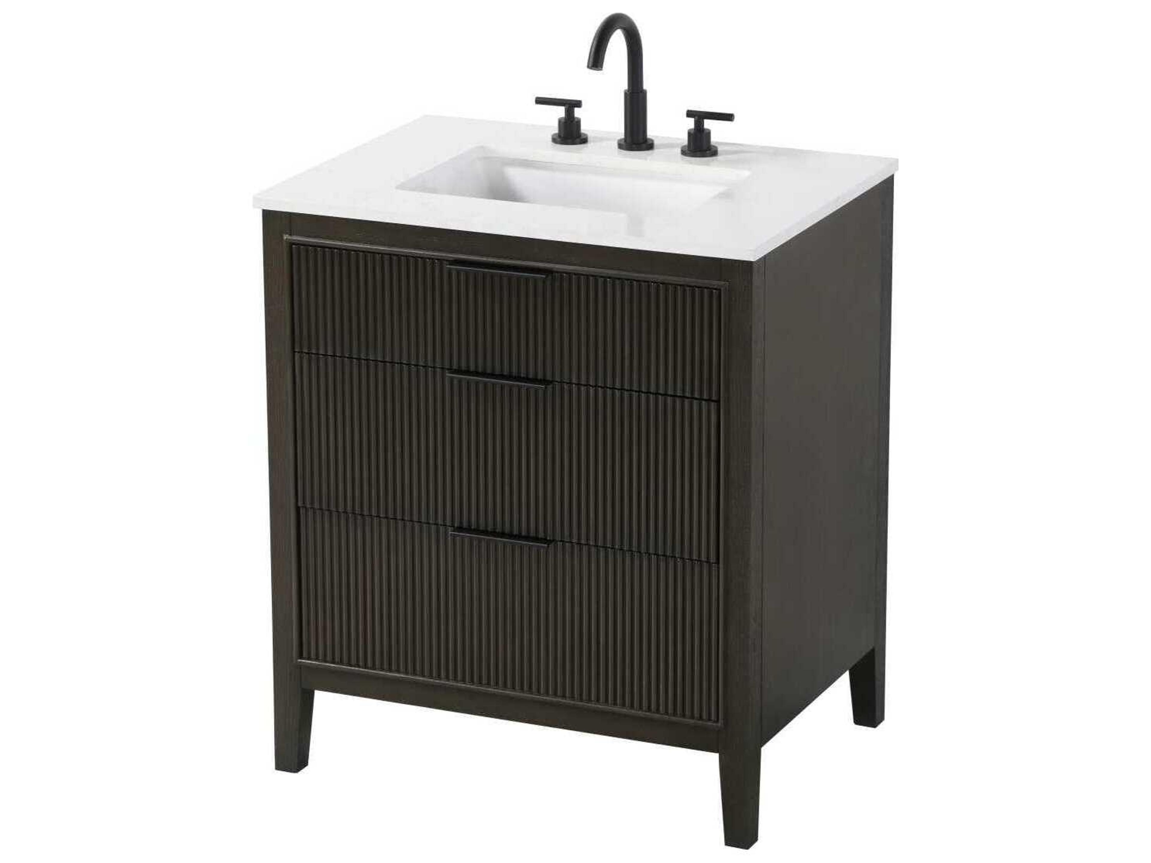 Elegant Lighting Langston 30" Chocolate Oak Vanity