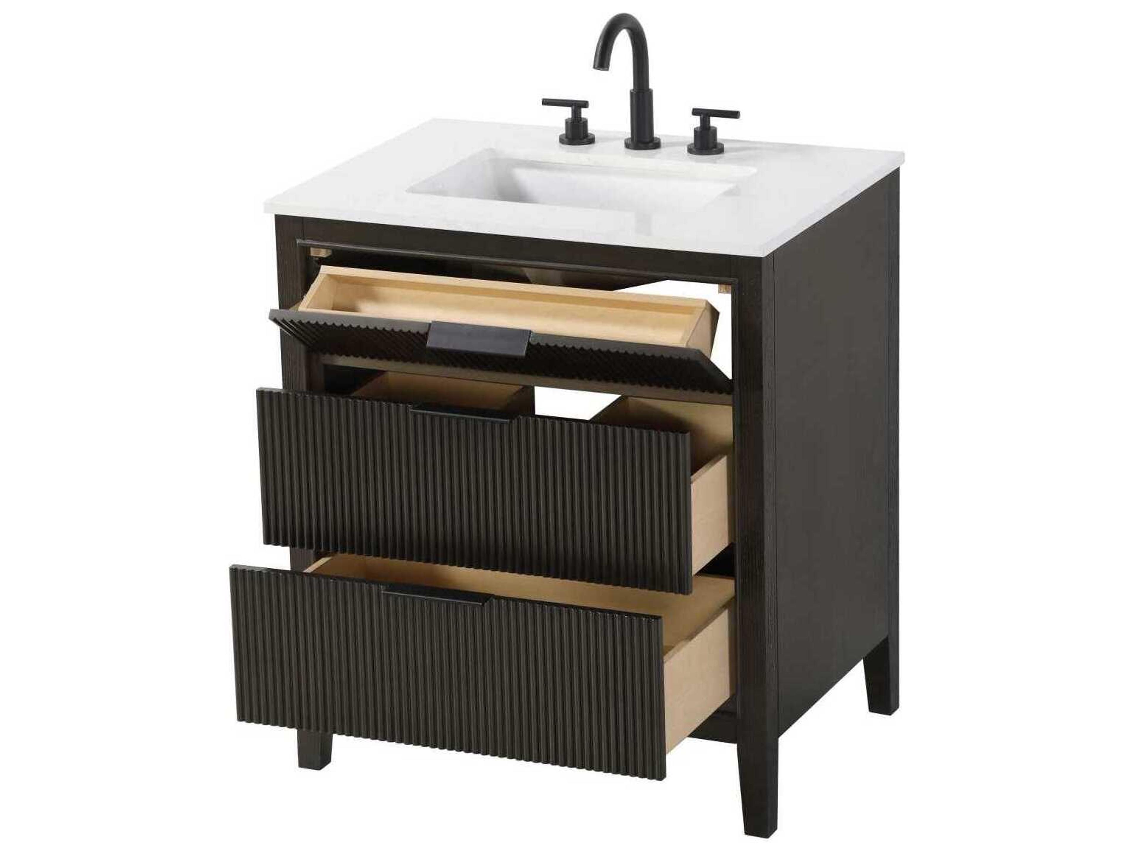Elegant Lighting Langston 30" Chocolate Oak Vanity