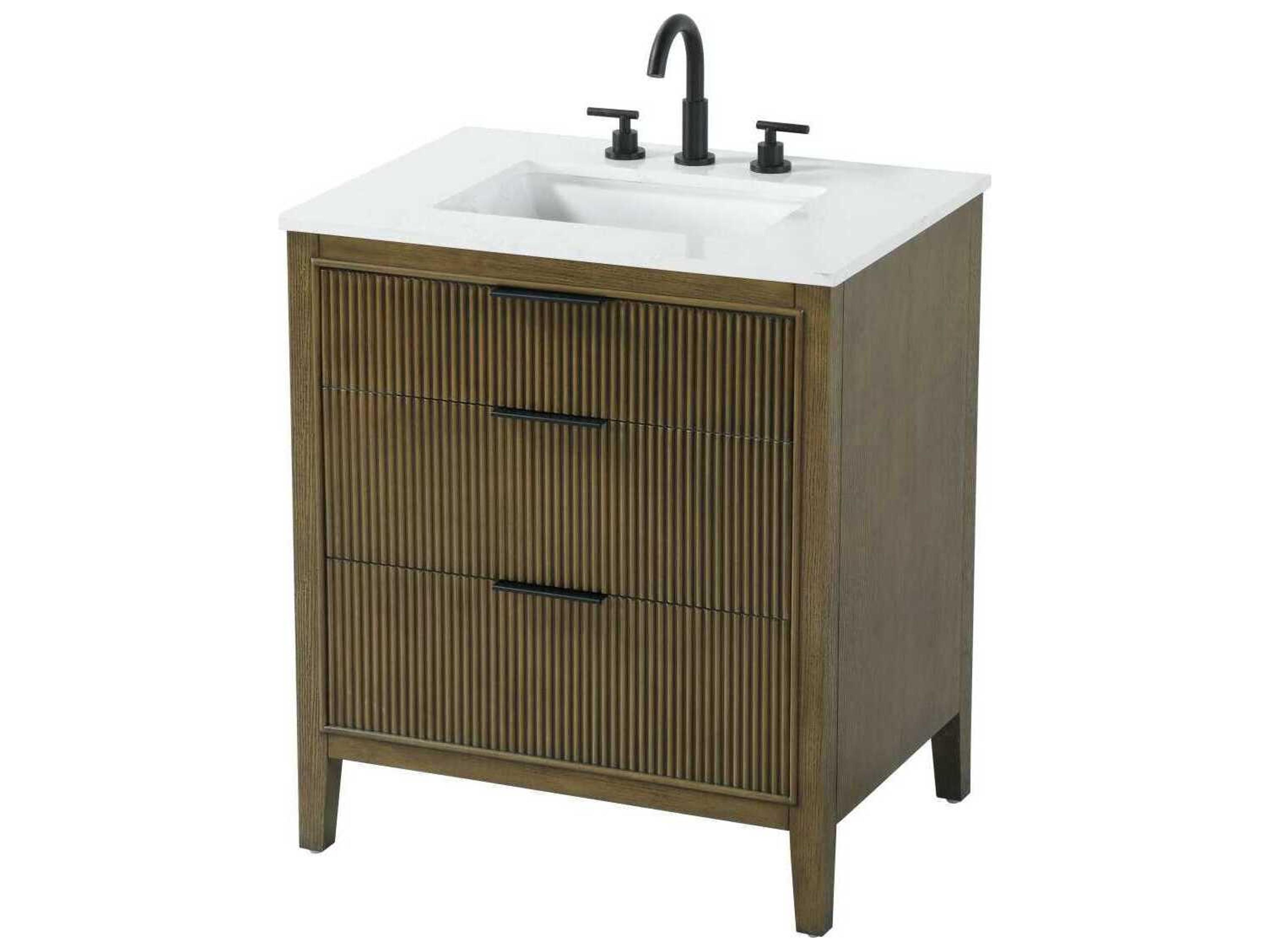 Elegant Lighting Langston 30" Hazel Oak Vanity