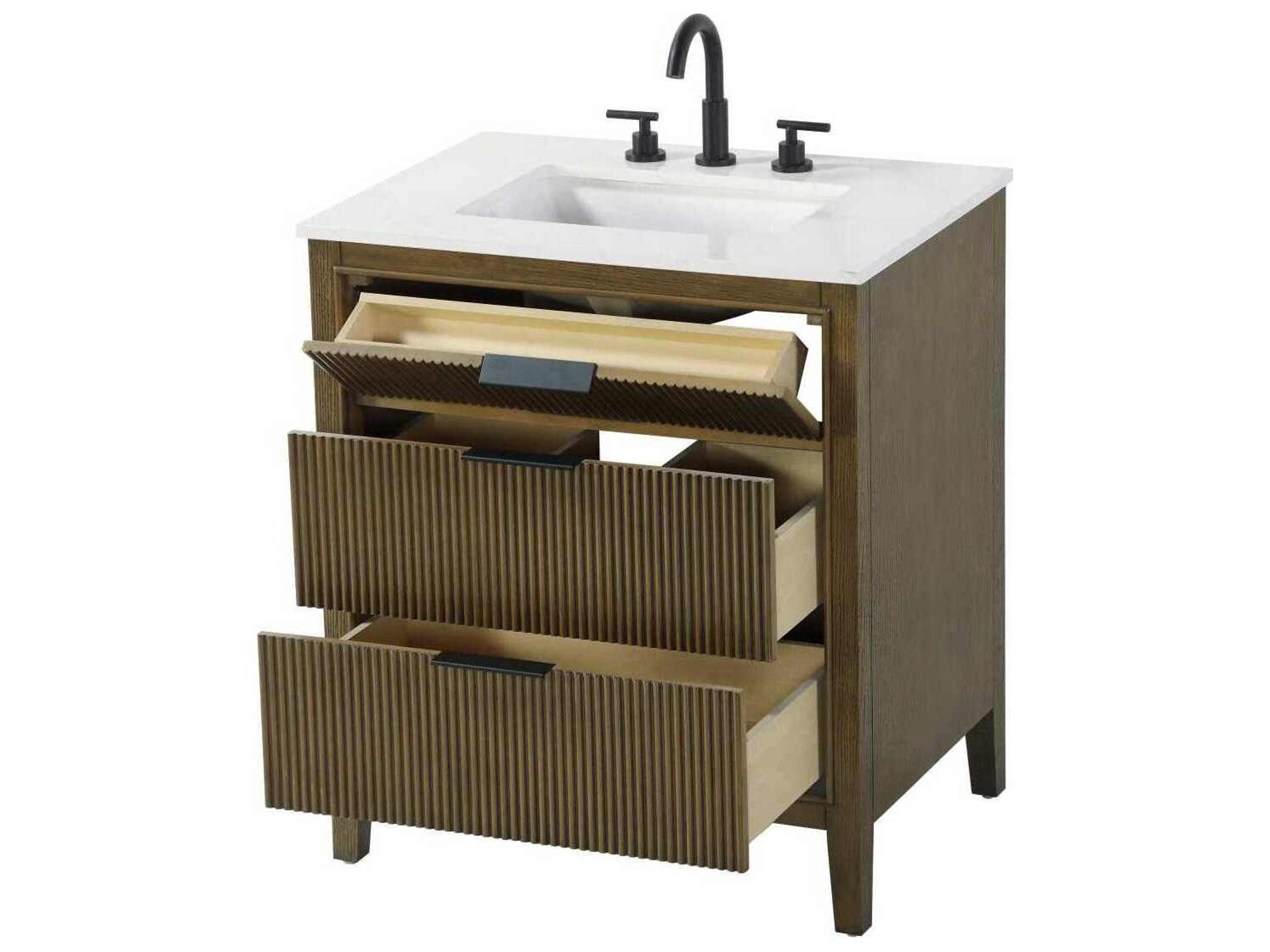 Elegant Lighting Langston 30" Hazel Oak Vanity