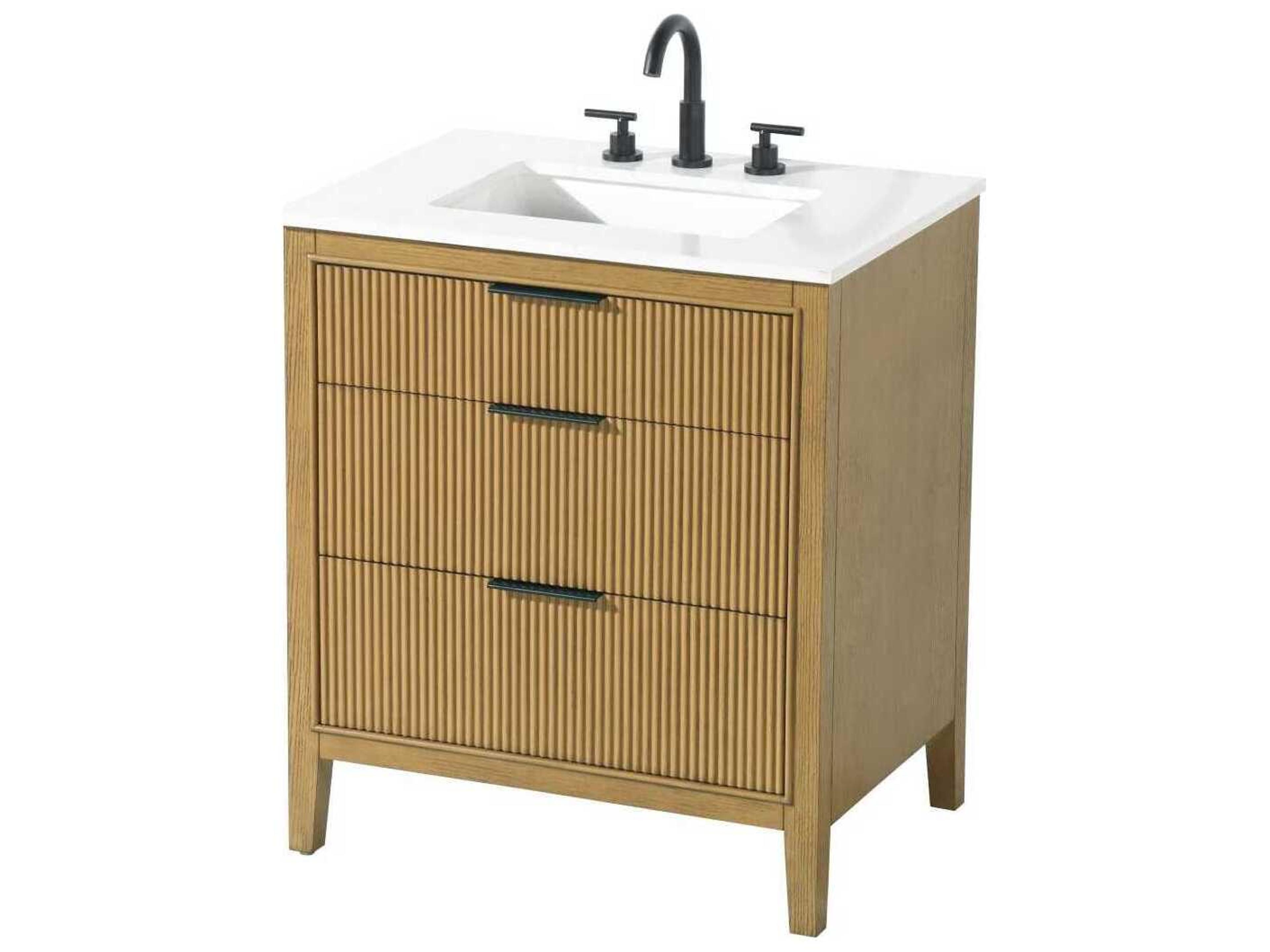 Elegant Lighting Langston 30" Honey Teak Vanity