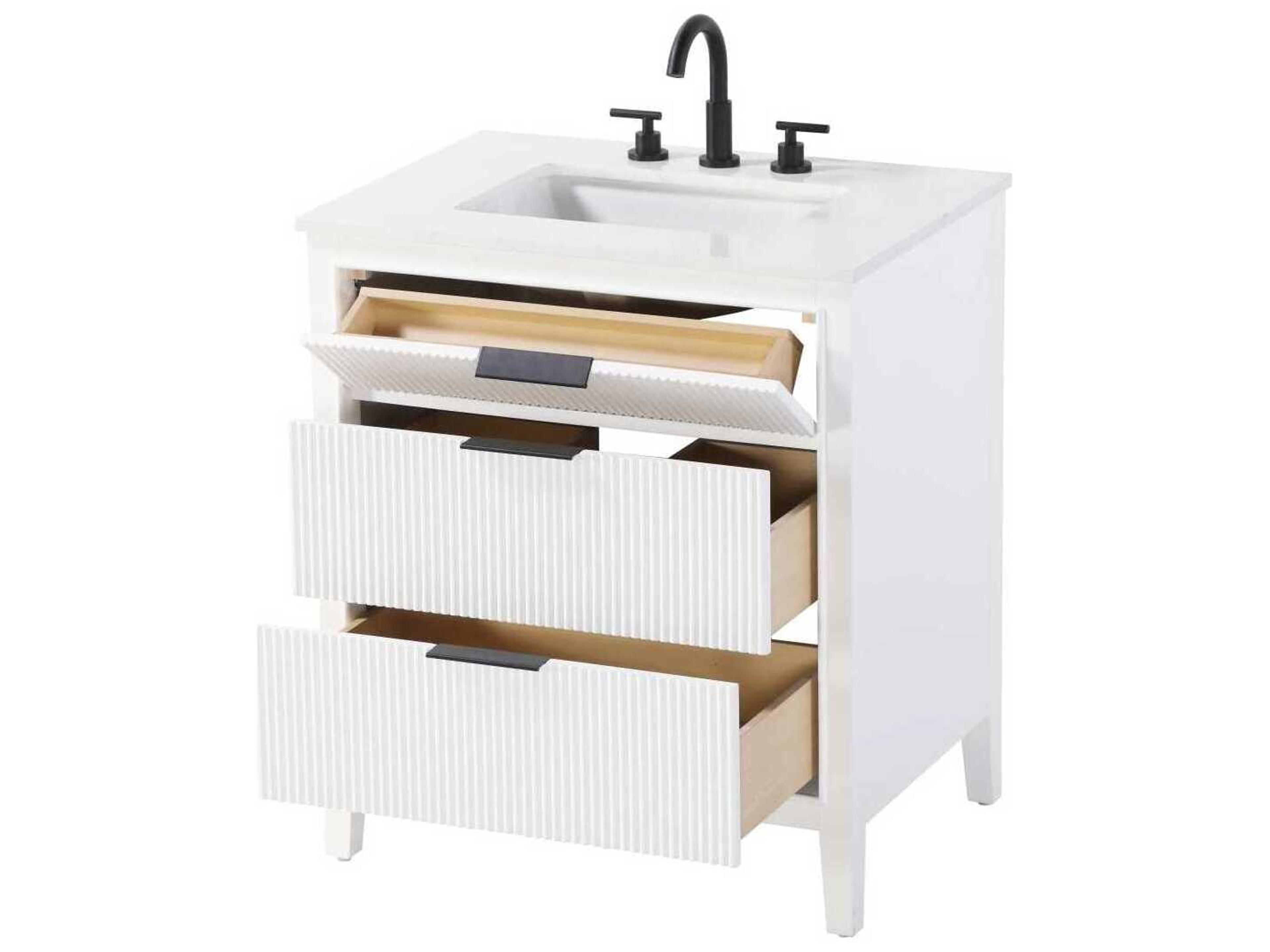 Elegant Lighting Langston 30" White Vanity