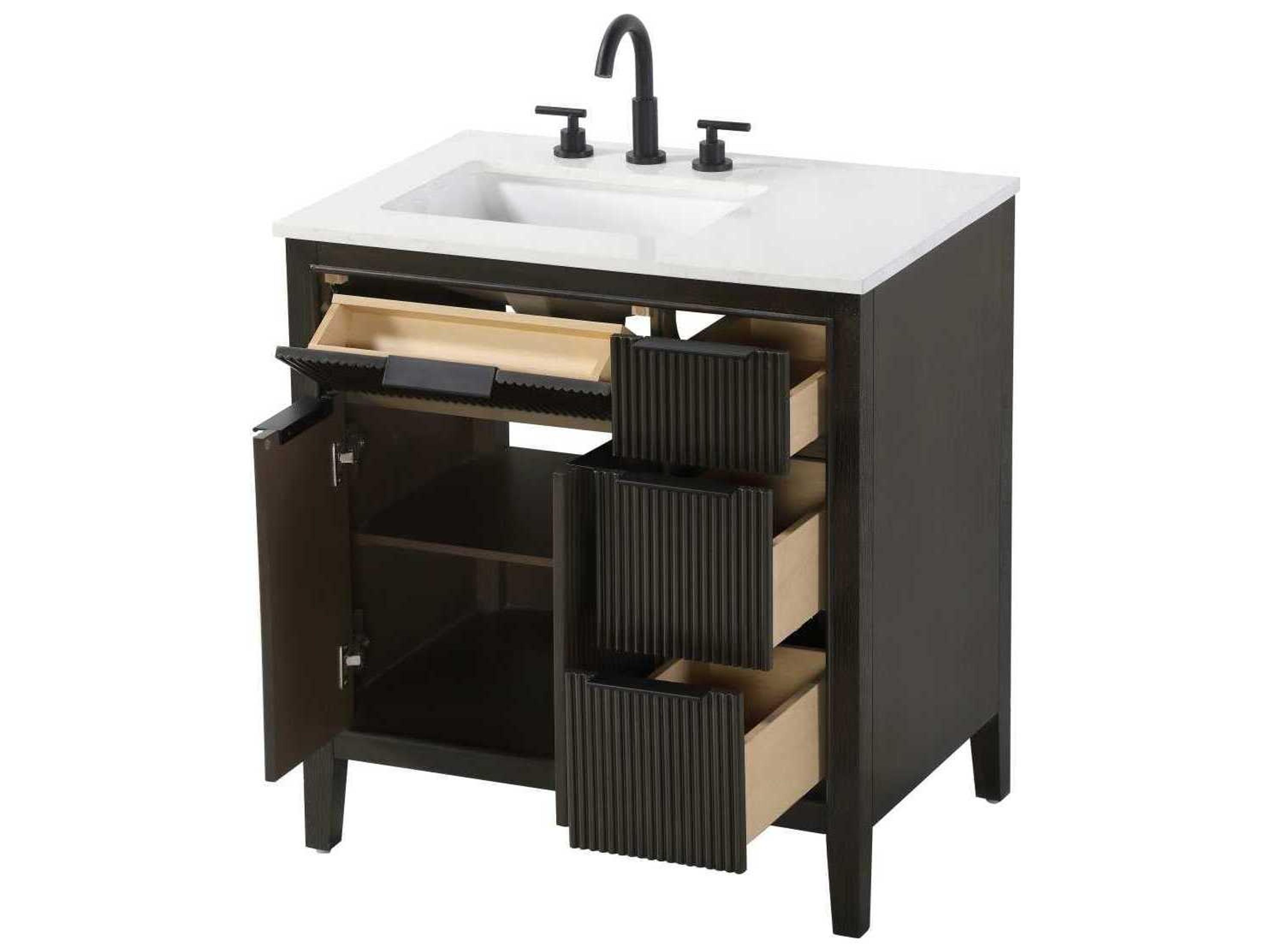 Elegant Lighting Langston 32" Chocolate Oak Vanity