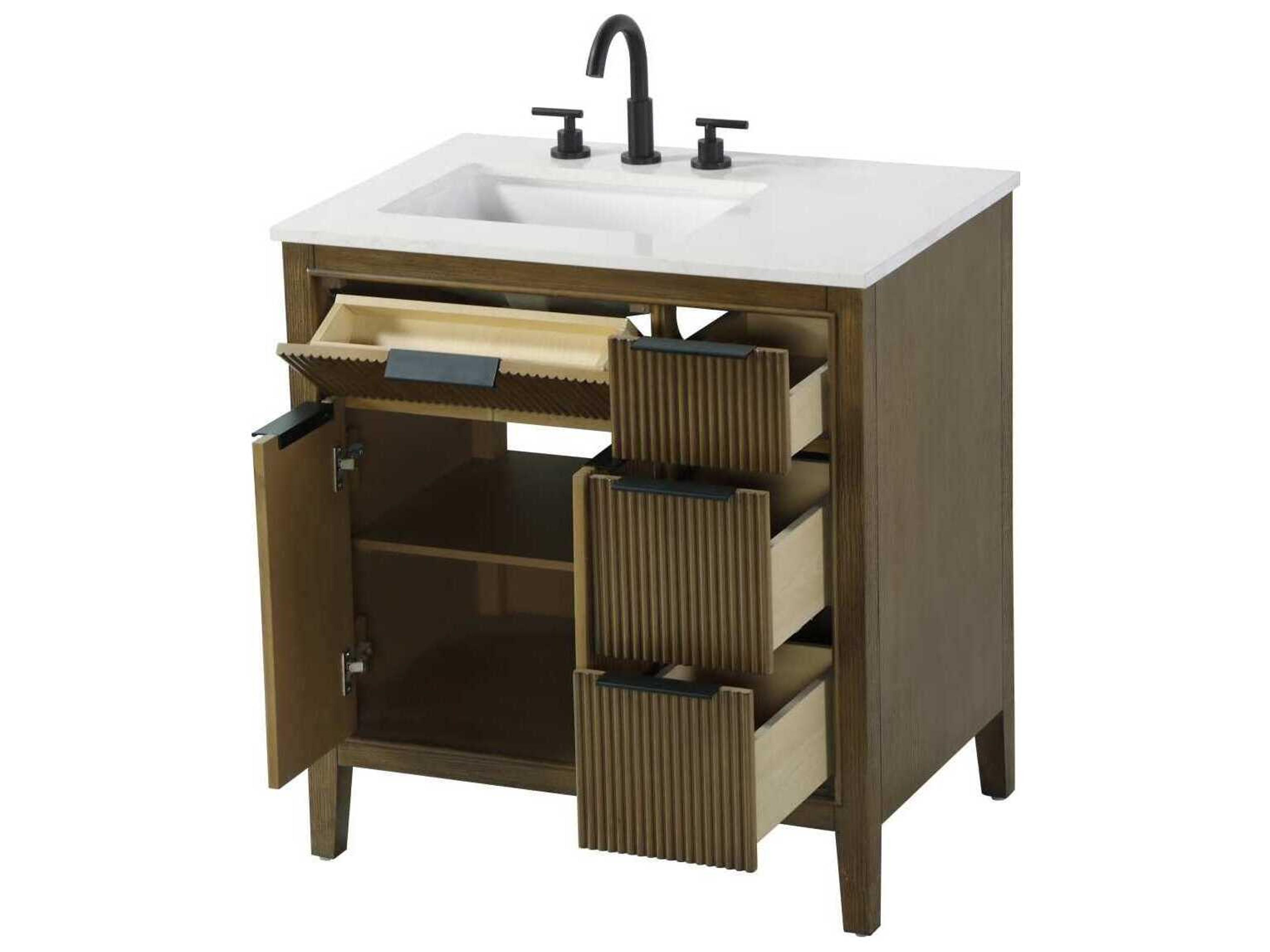 Elegant Lighting Langston 32" Hazel Oak Vanity