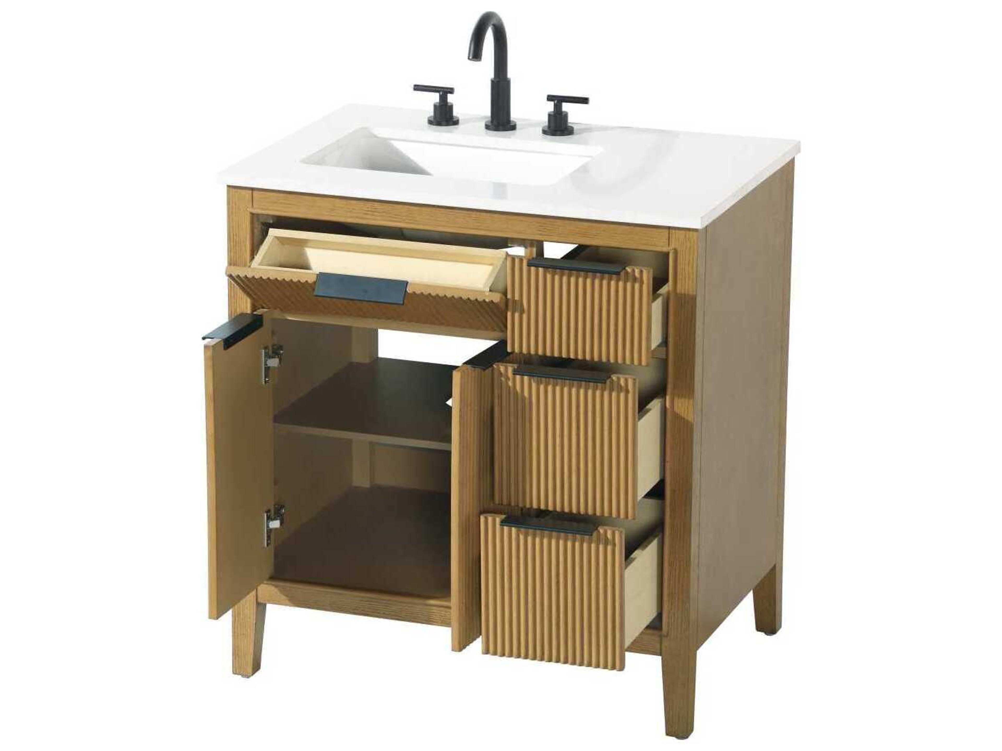 Elegant Lighting Langston 32" Honey Teak Vanity