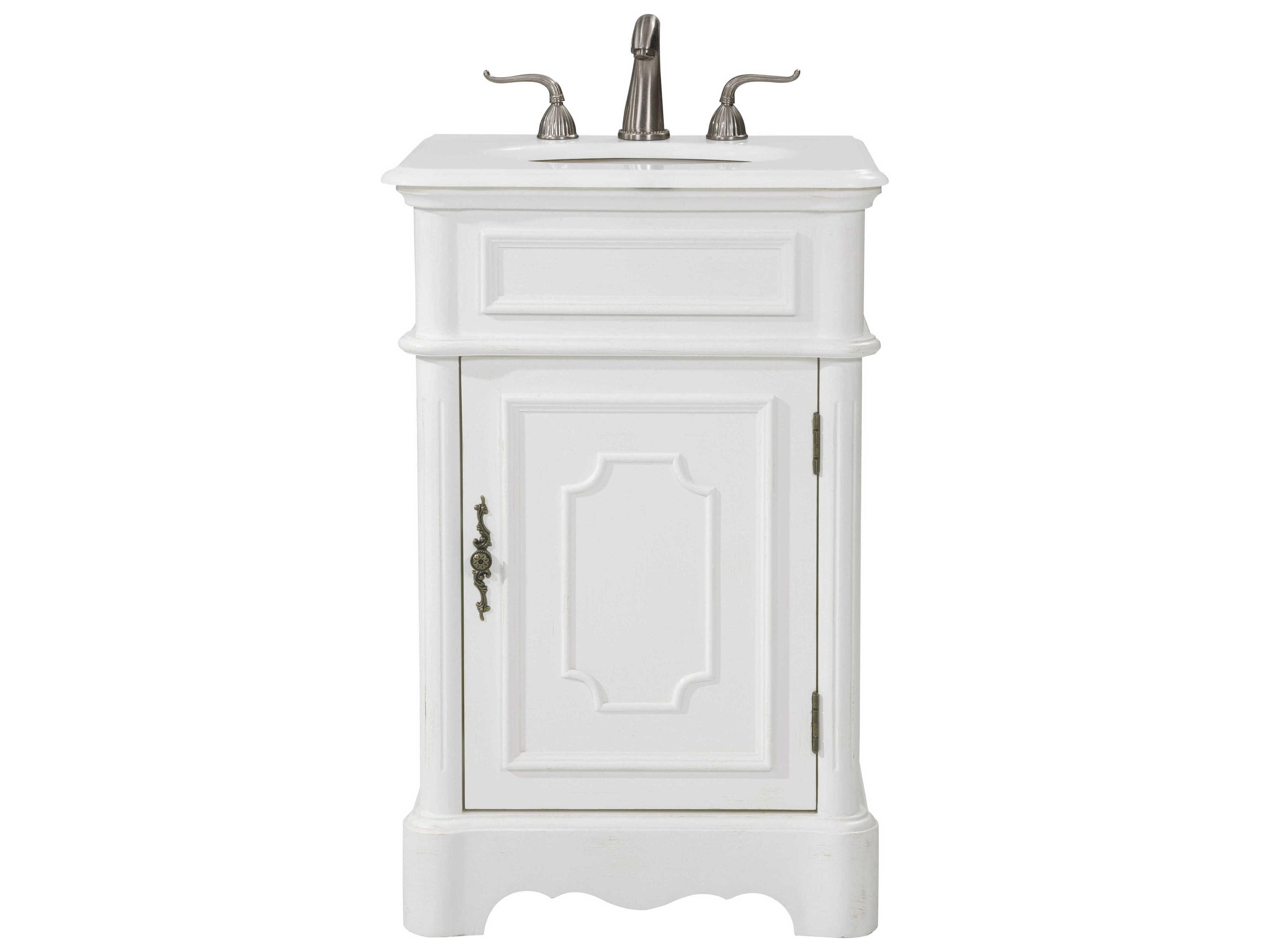 Retro Antique White 21" Vanity with Ivory White Quartz Countertop