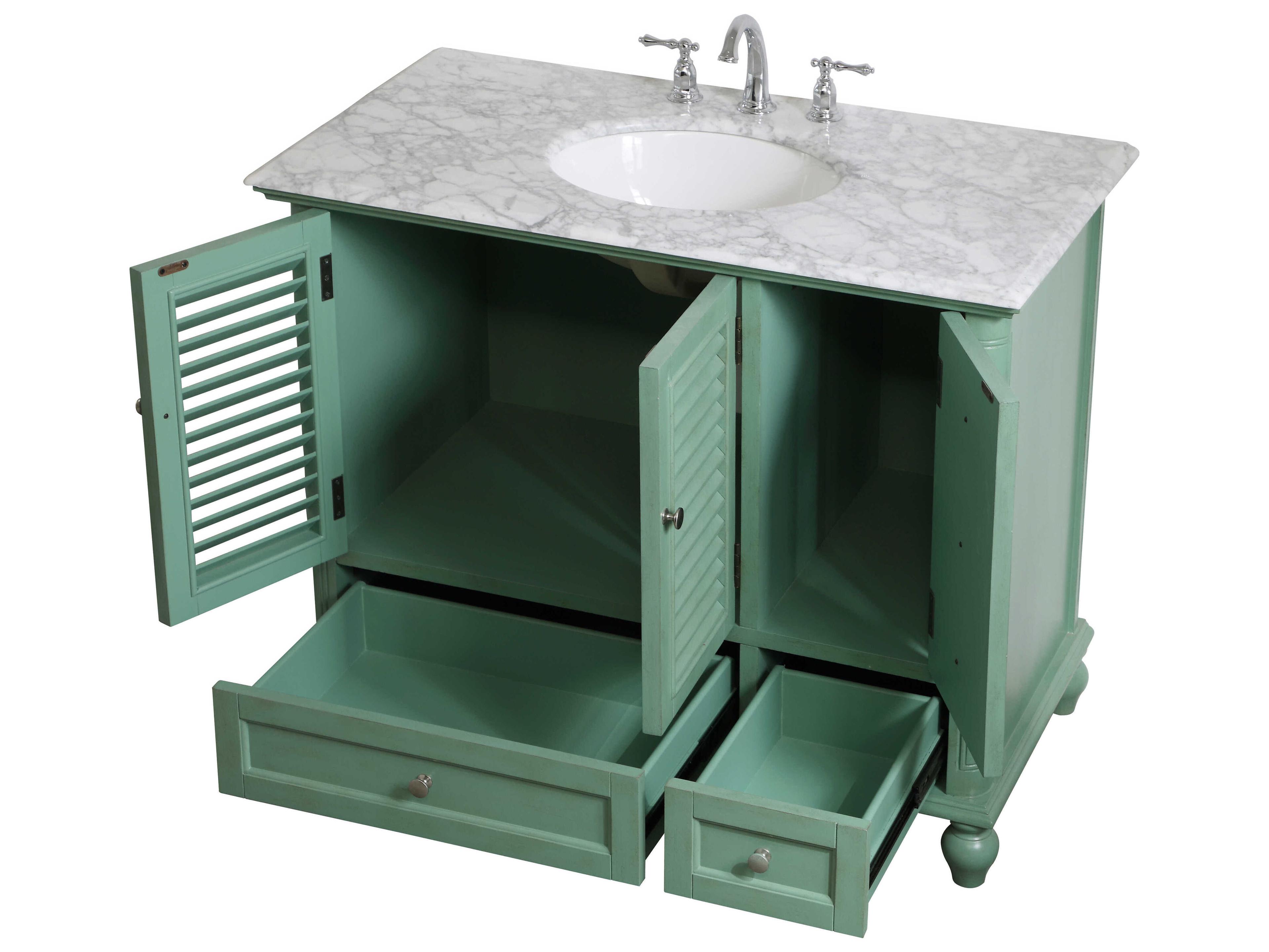 Elegant Lighting Rhodes Vintage Mint 42" Vanity