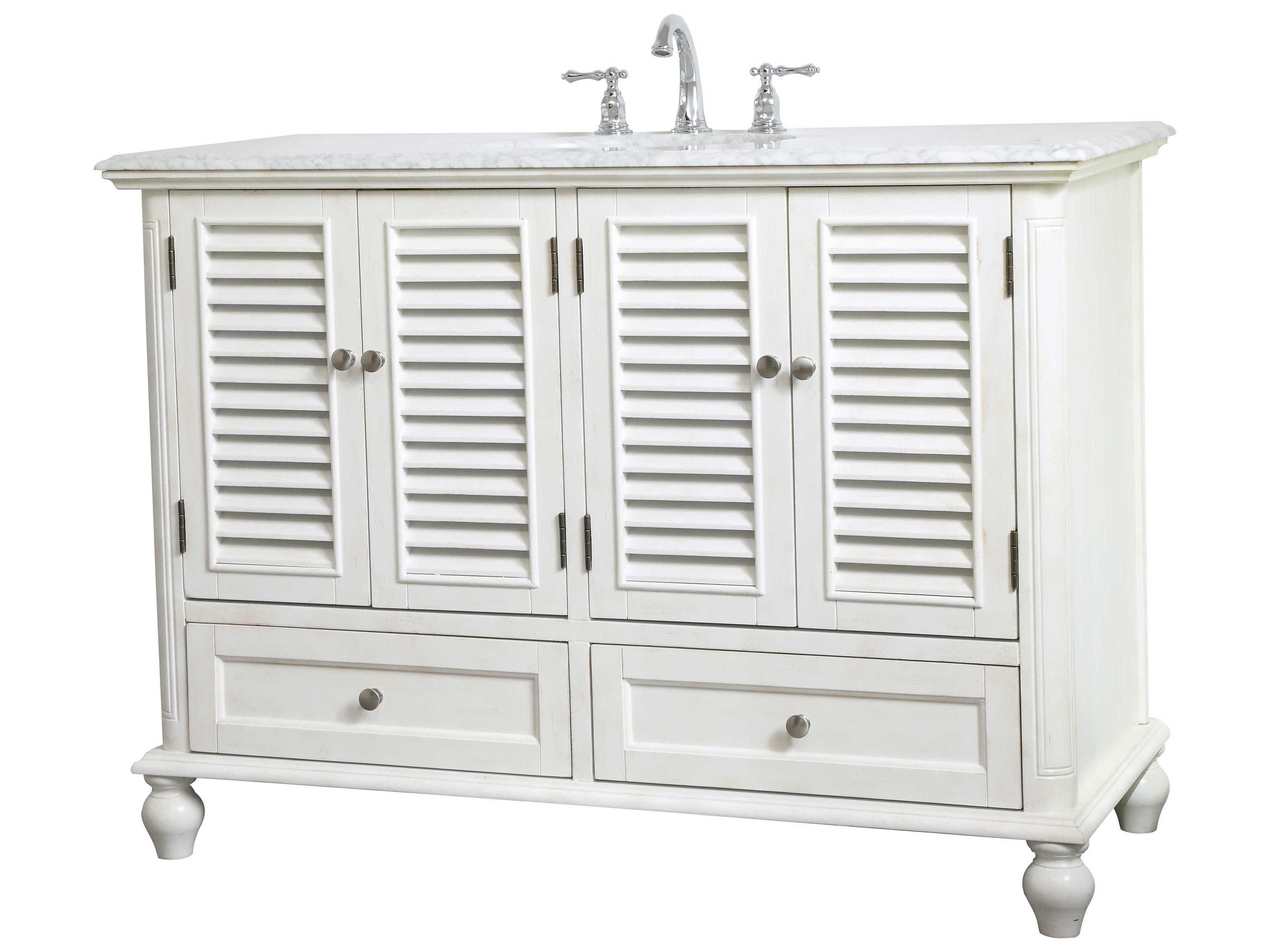 Elegant Lighting Rhodes Antique White 48" Vanity