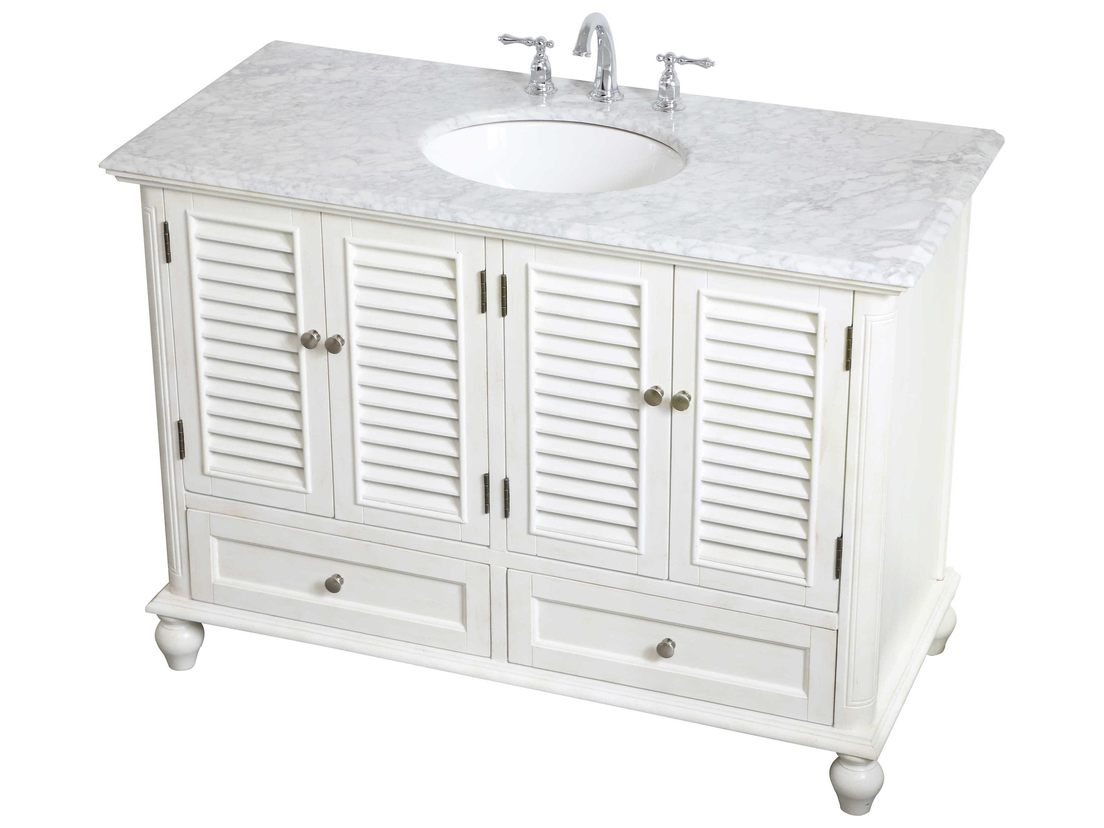 Elegant Lighting Rhodes Antique White 48" Vanity