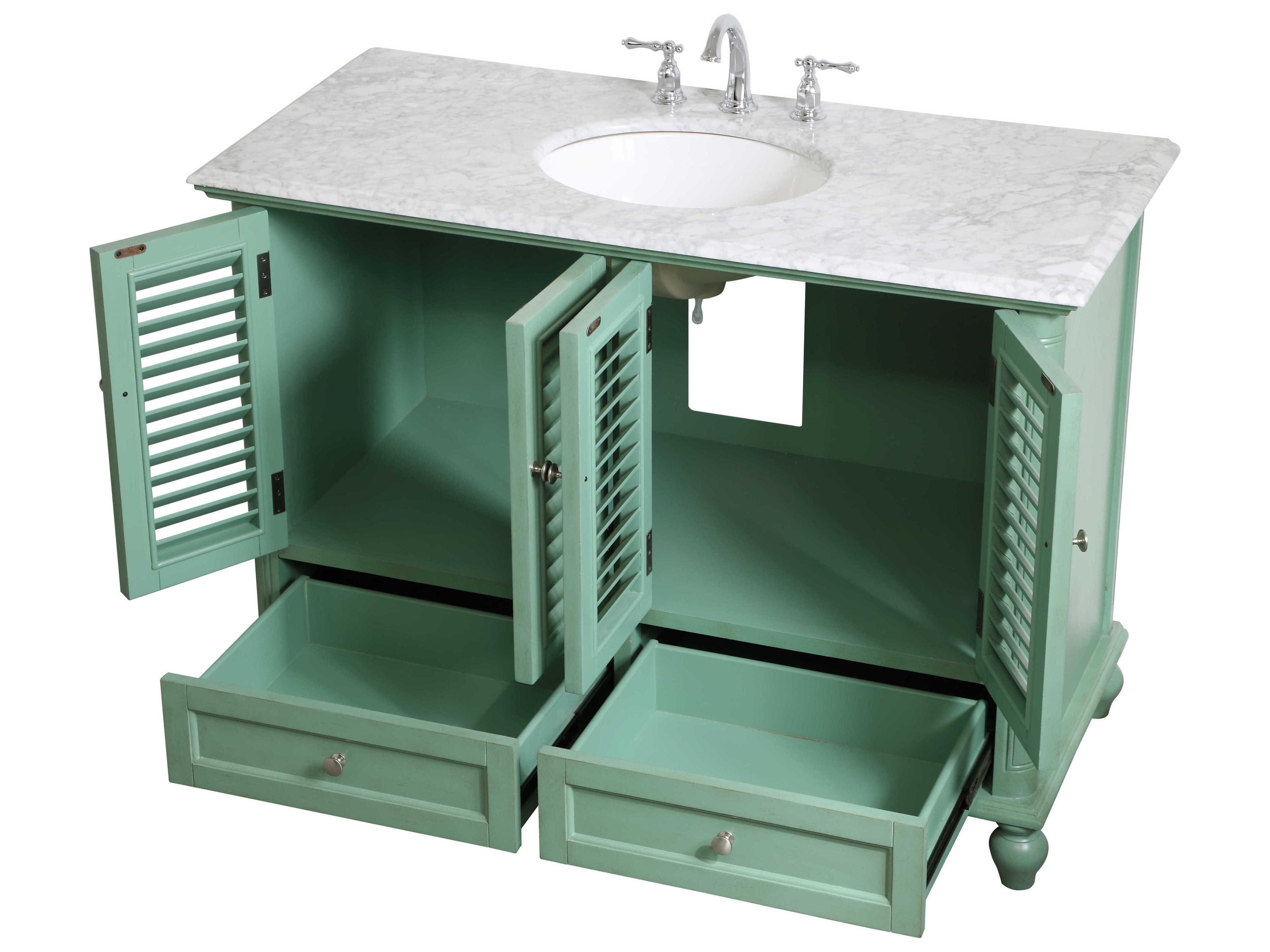 Elegant Lighting Rhodes Vintage Mint 48" Vanity