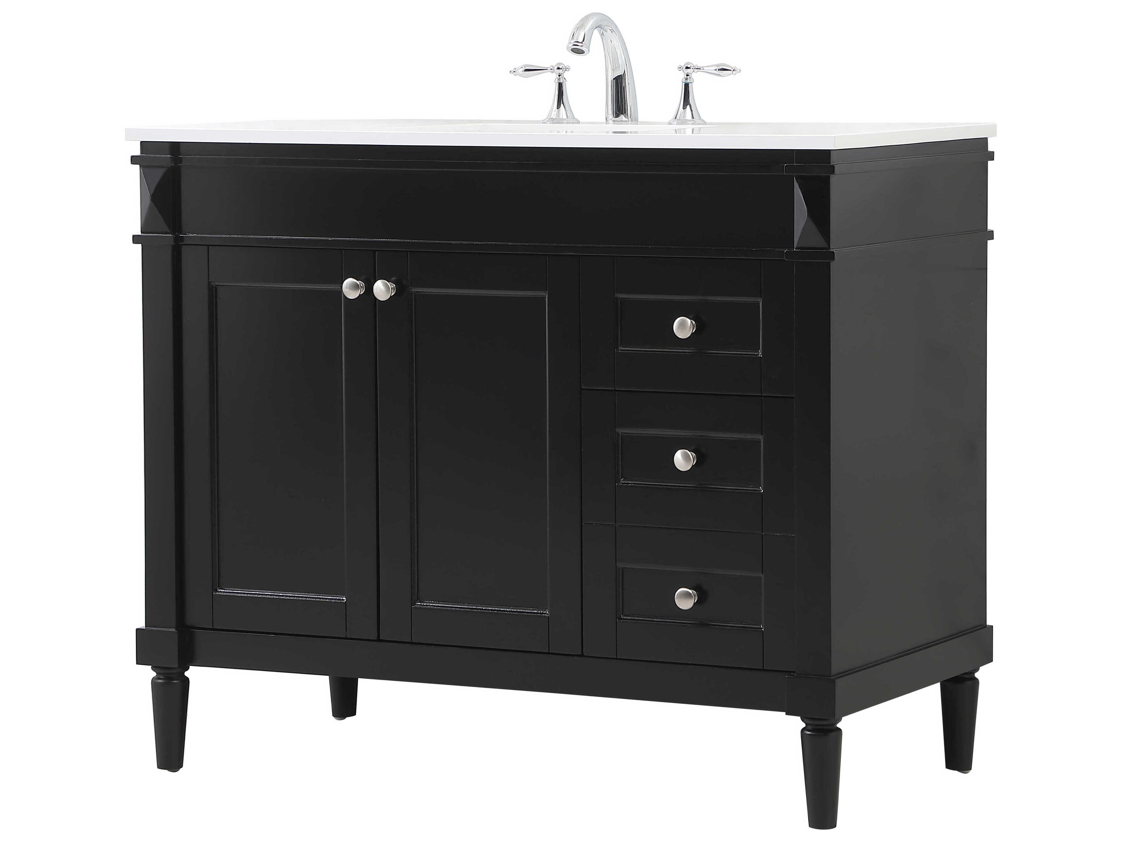 Elegant Lighting Bennett Black / Brushed Nickel 42" Vanity