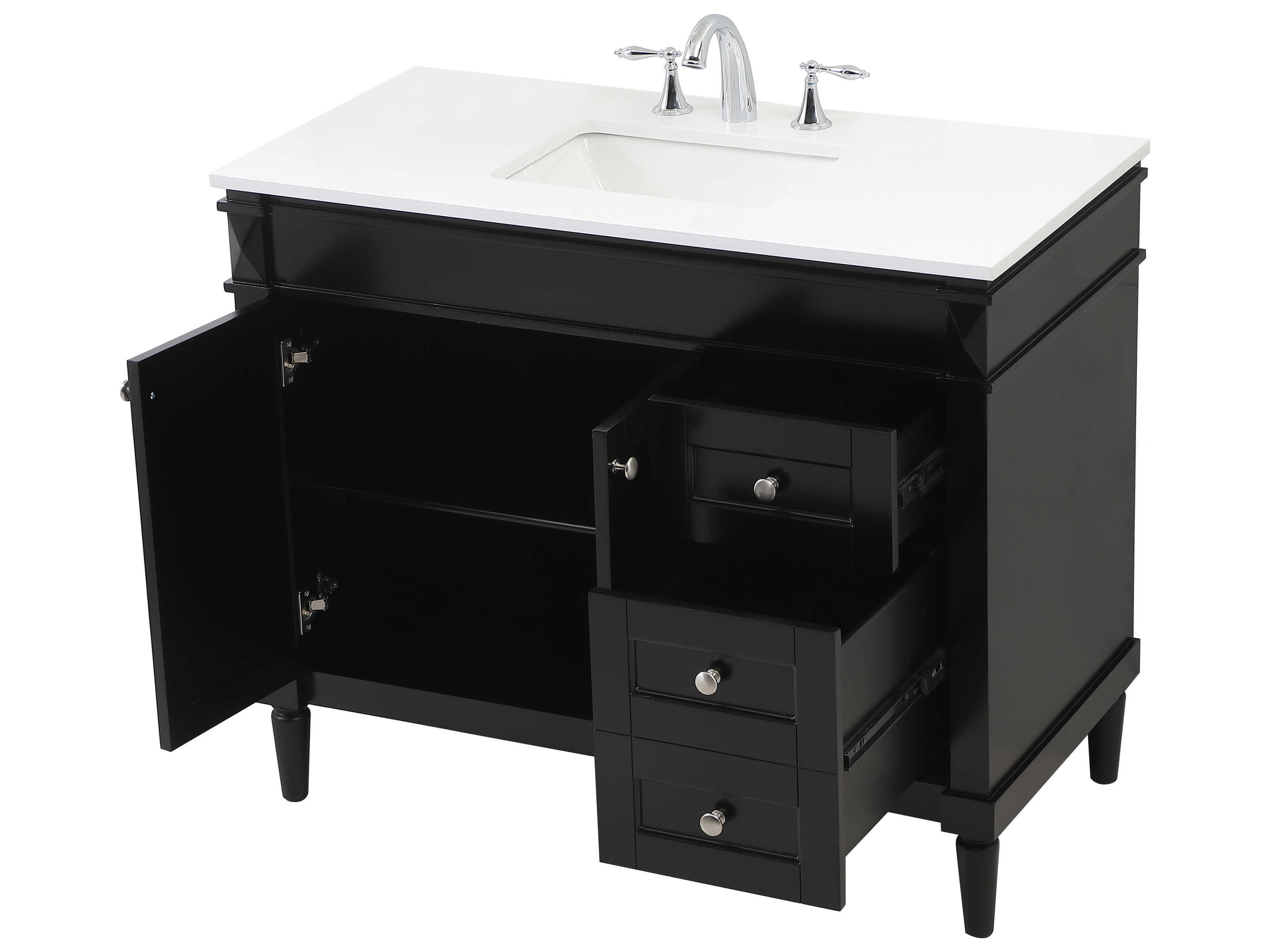 Elegant Lighting Bennett Black / Brushed Nickel 42" Vanity