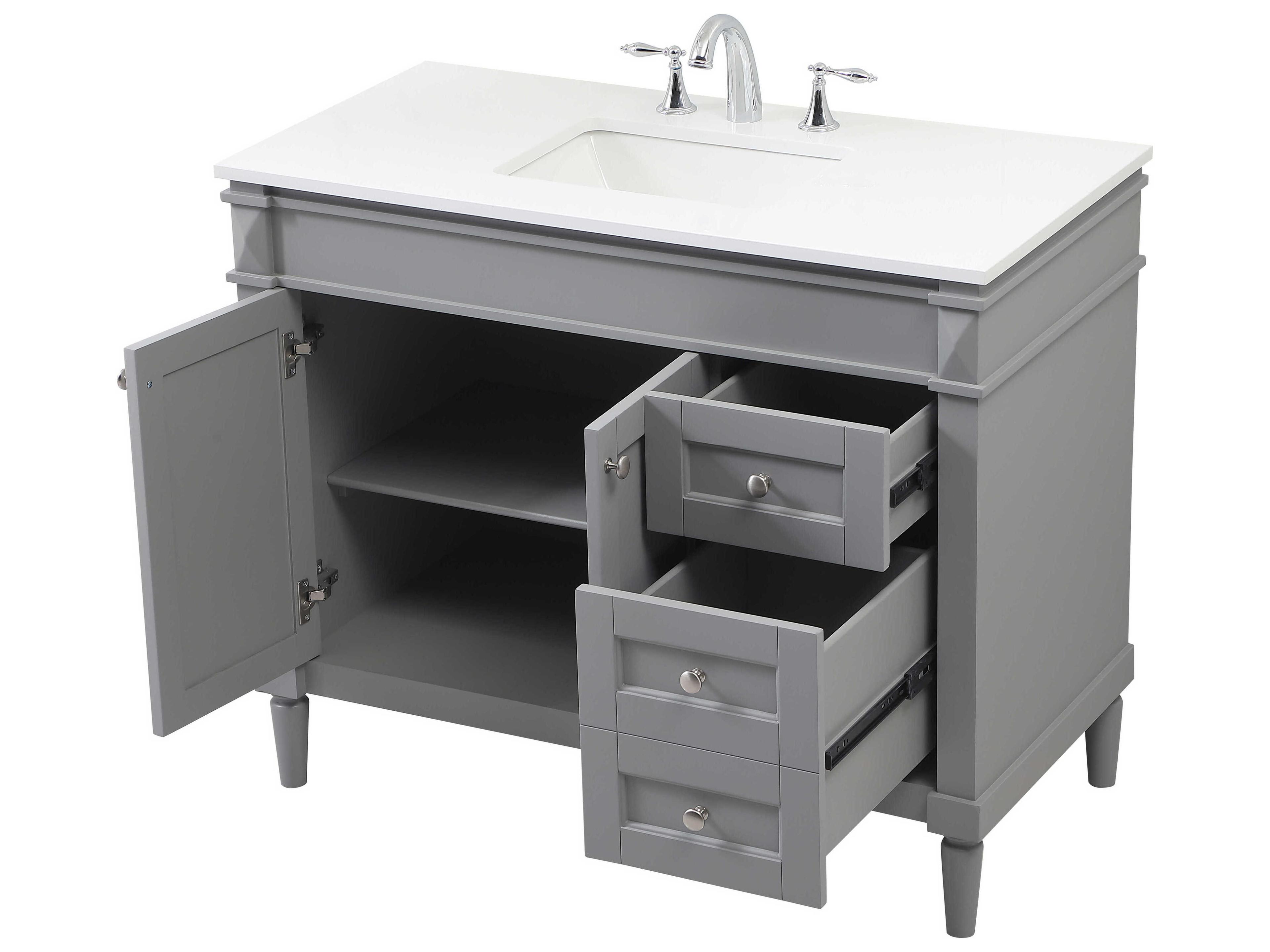 Elegant Lighting Bennett Grey / Brushed Nickel 42" Vanity