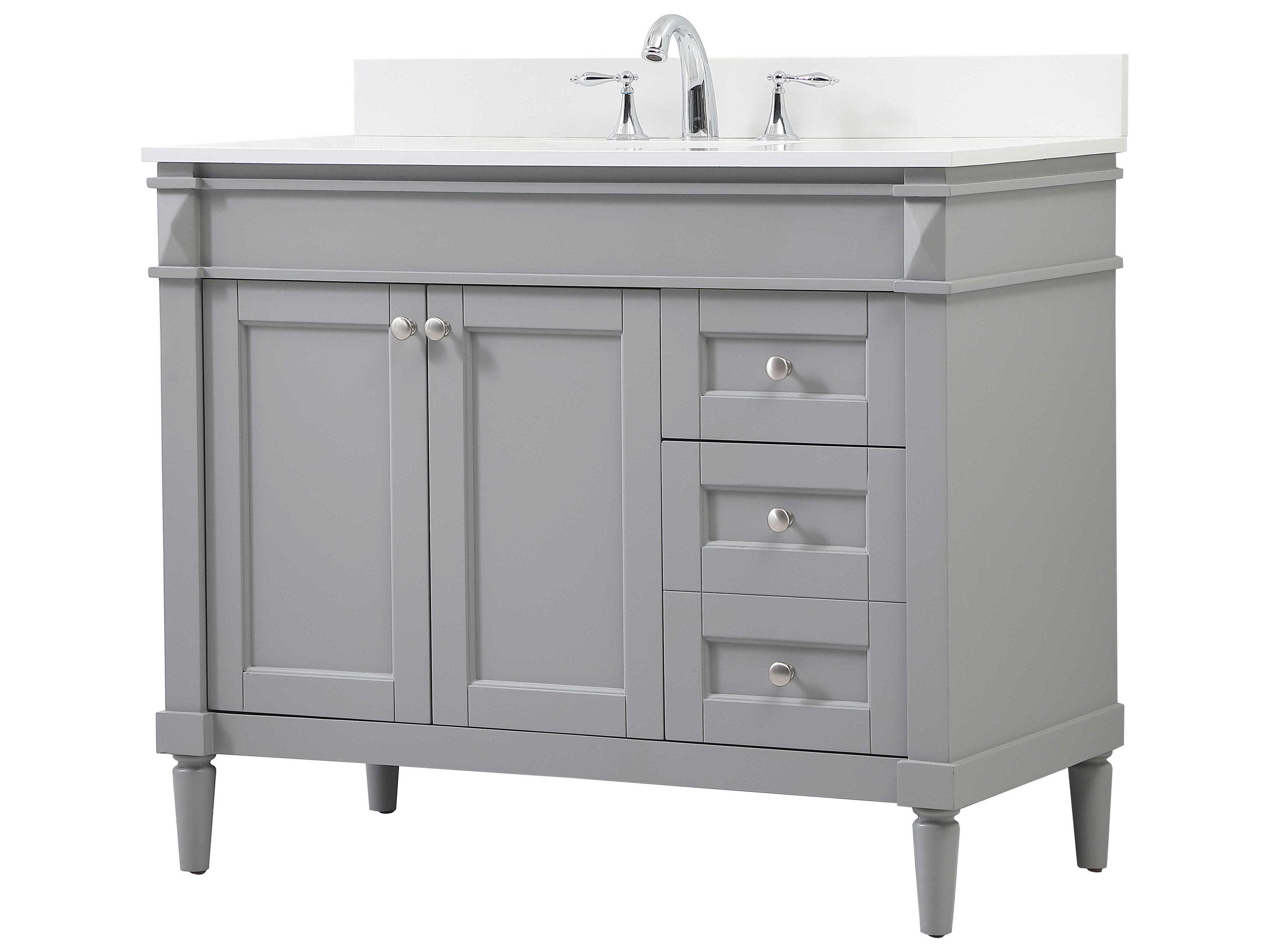 Elegant Lighting Bennett Grey / Brushed Nickel 42" Vanity with Backsplash