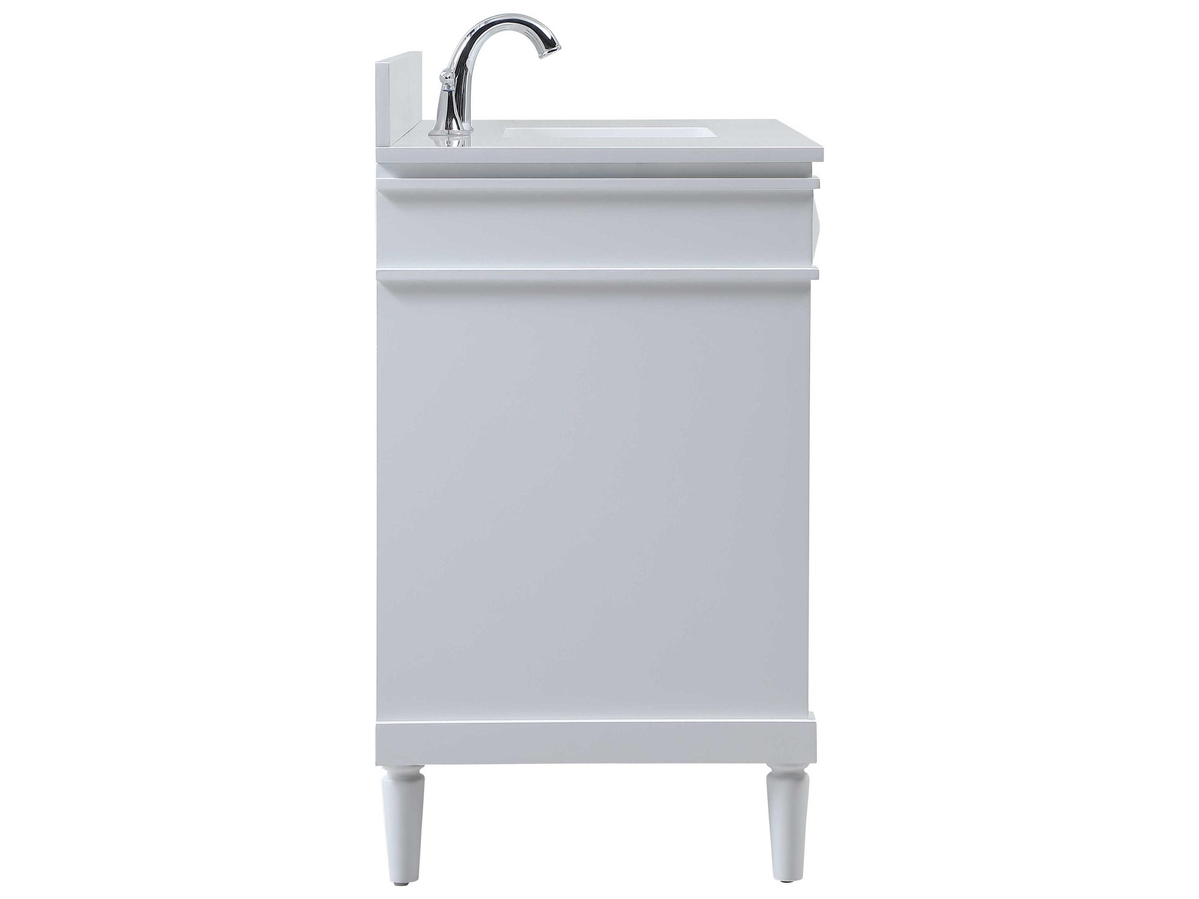 Elegant Lighting Bennett White / Brushed Nickel 42" Vanity with Backsplash