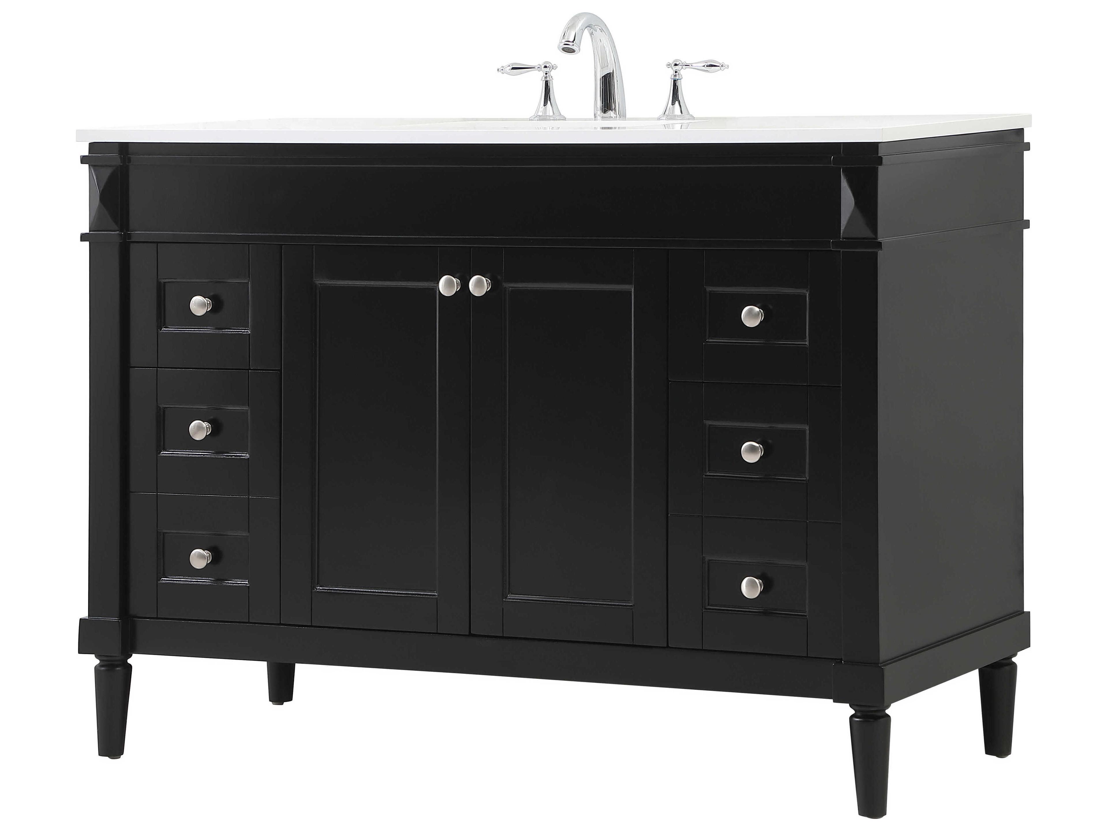 Elegant Lighting Bennett Black / Brushed Nickel 48" Vanity