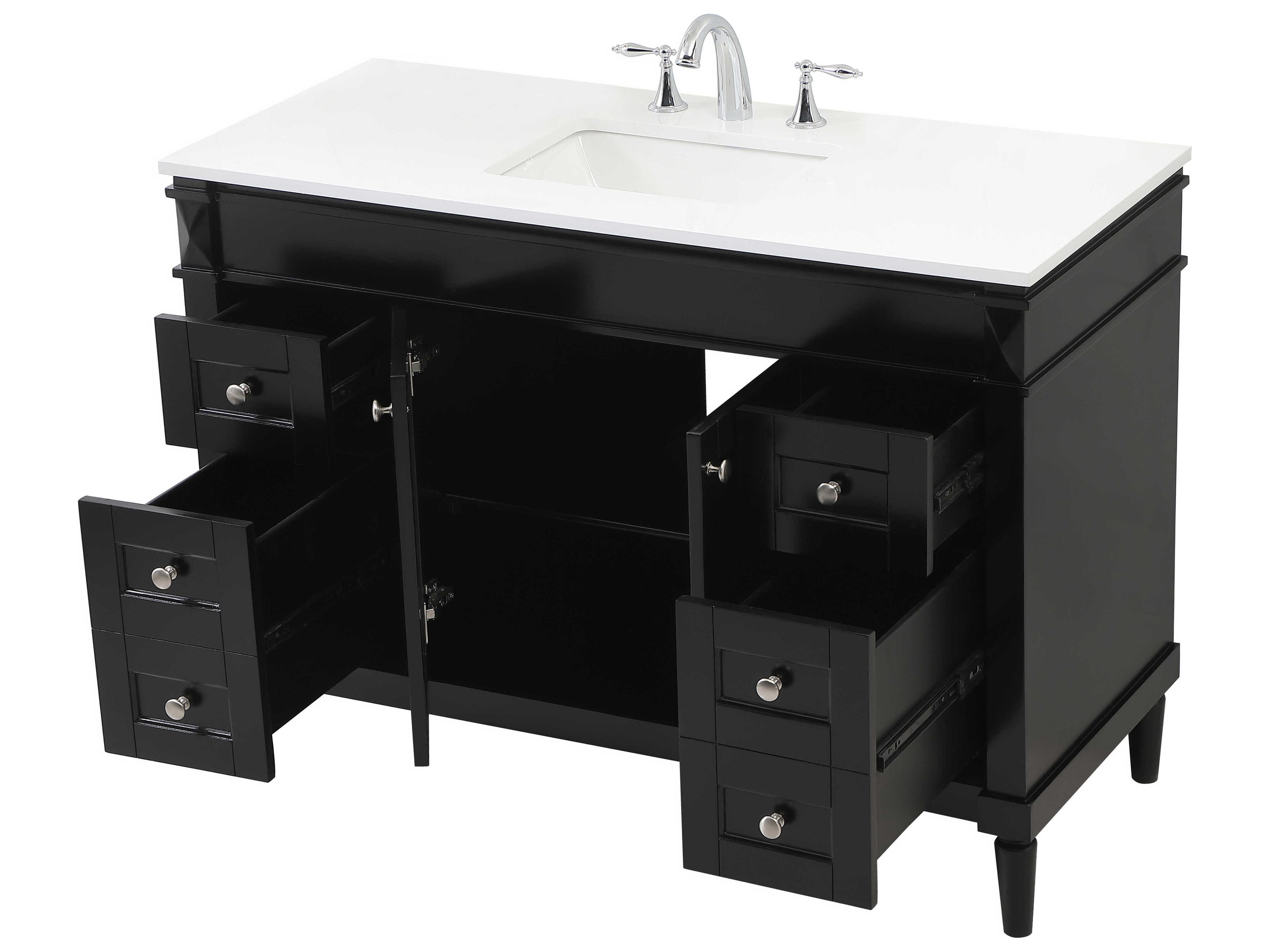 Elegant Lighting Bennett Black / Brushed Nickel 48" Vanity