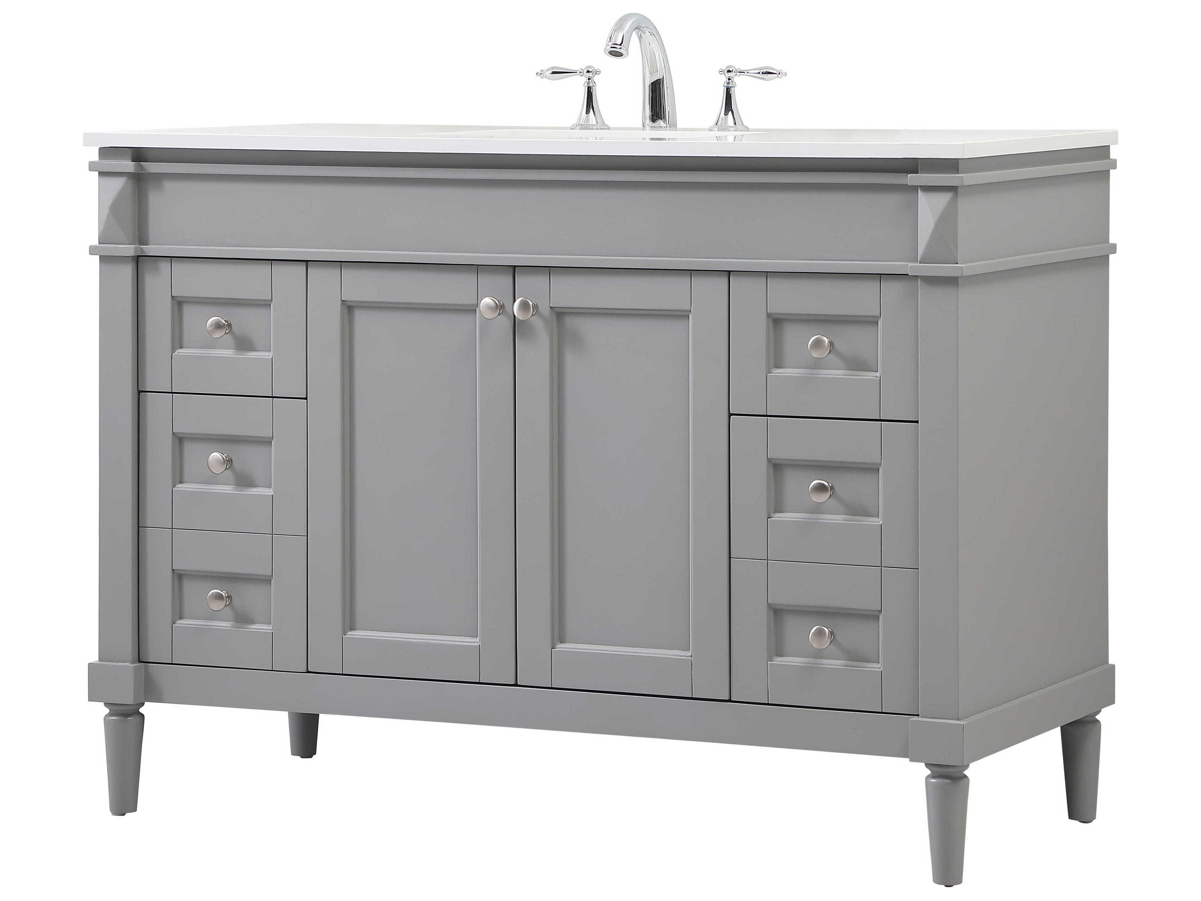 Elegant Lighting Bennett Grey / Brushed Nickel 48" Vanity