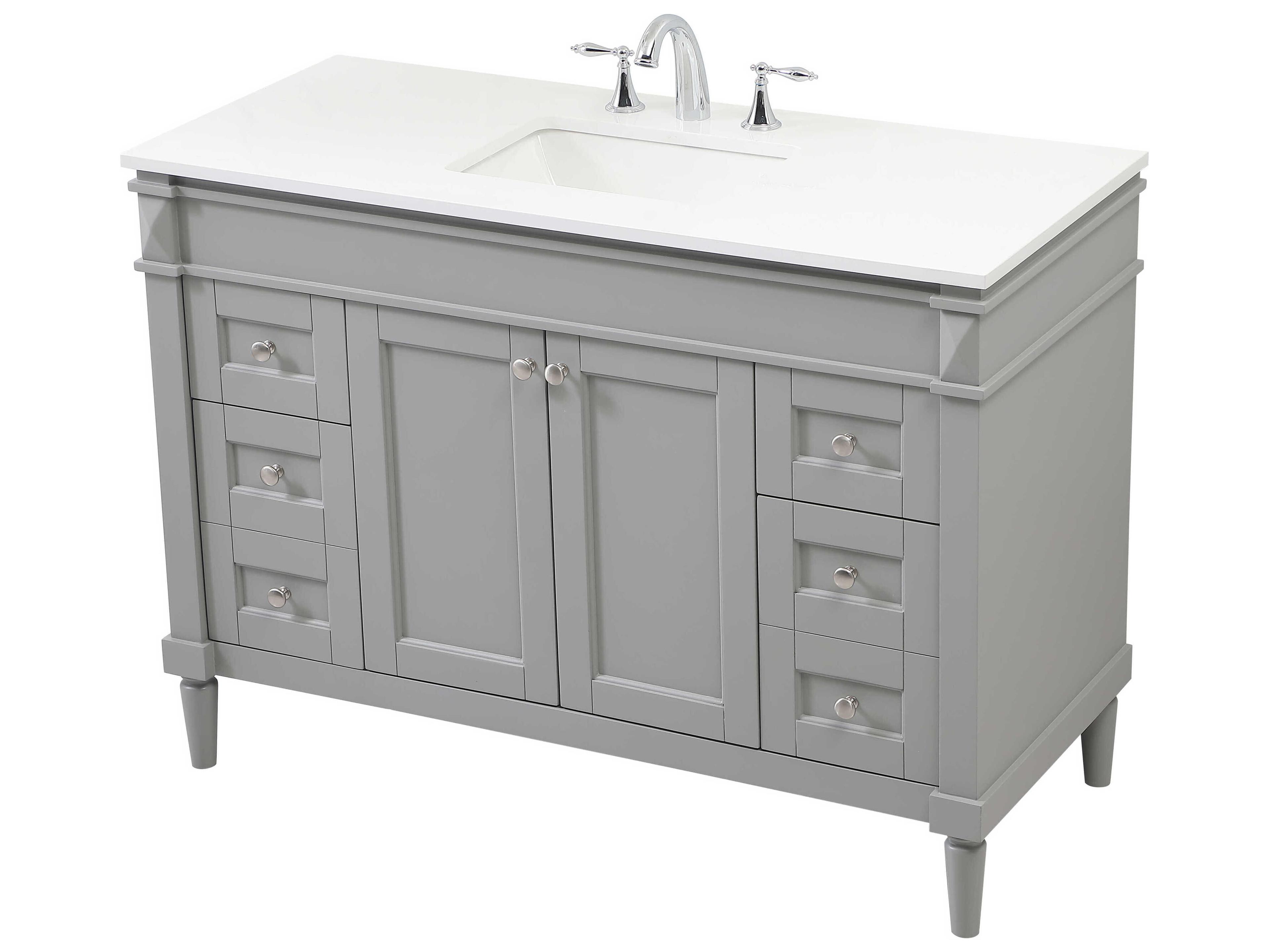 Elegant Lighting Bennett Grey / Brushed Nickel 48" Vanity