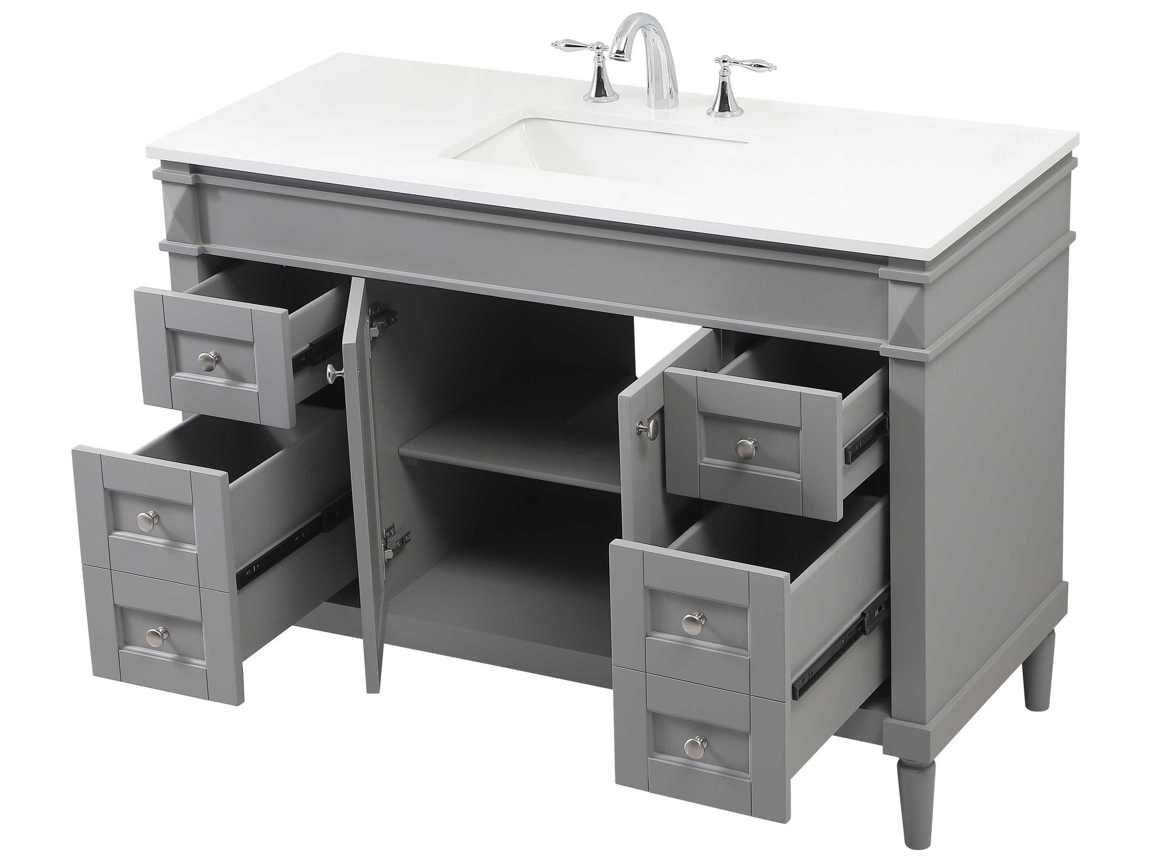 Elegant Lighting Bennett Grey / Brushed Nickel 48" Vanity