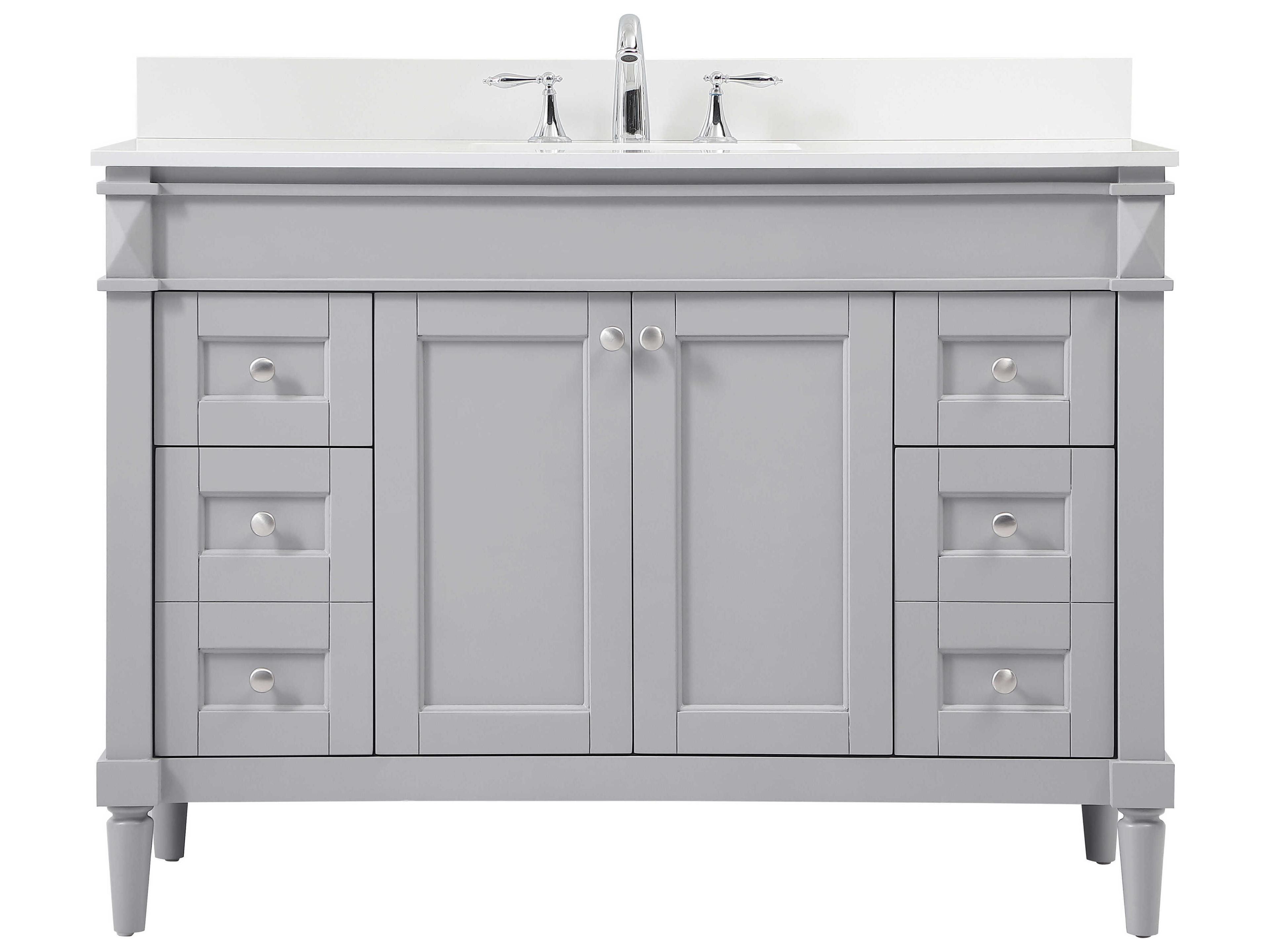 Elegant Lighting Bennett Grey / Brushed Nickel 48" Vanity with Backsplash