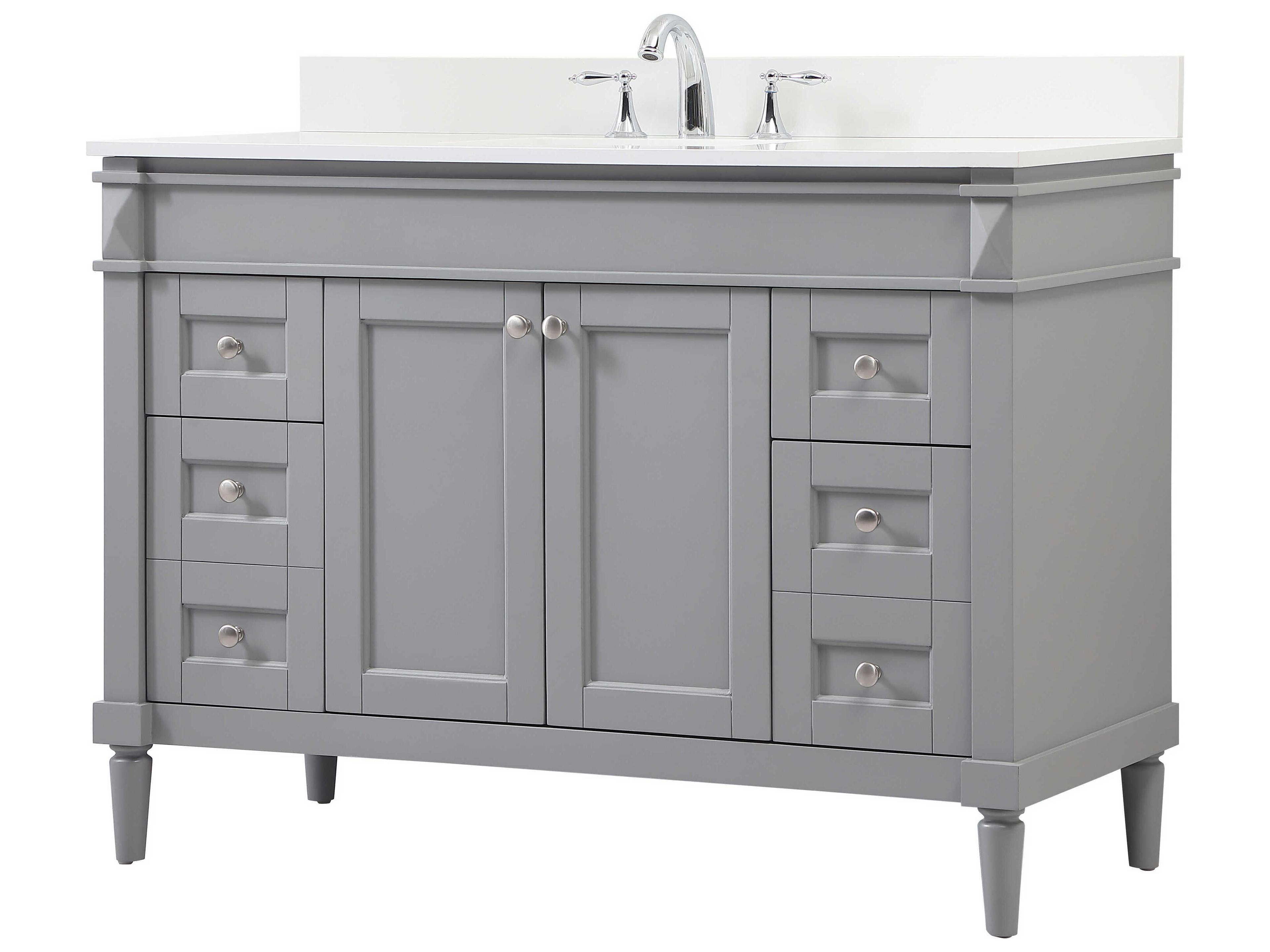 Elegant Lighting Bennett Grey / Brushed Nickel 48" Vanity with Backsplash