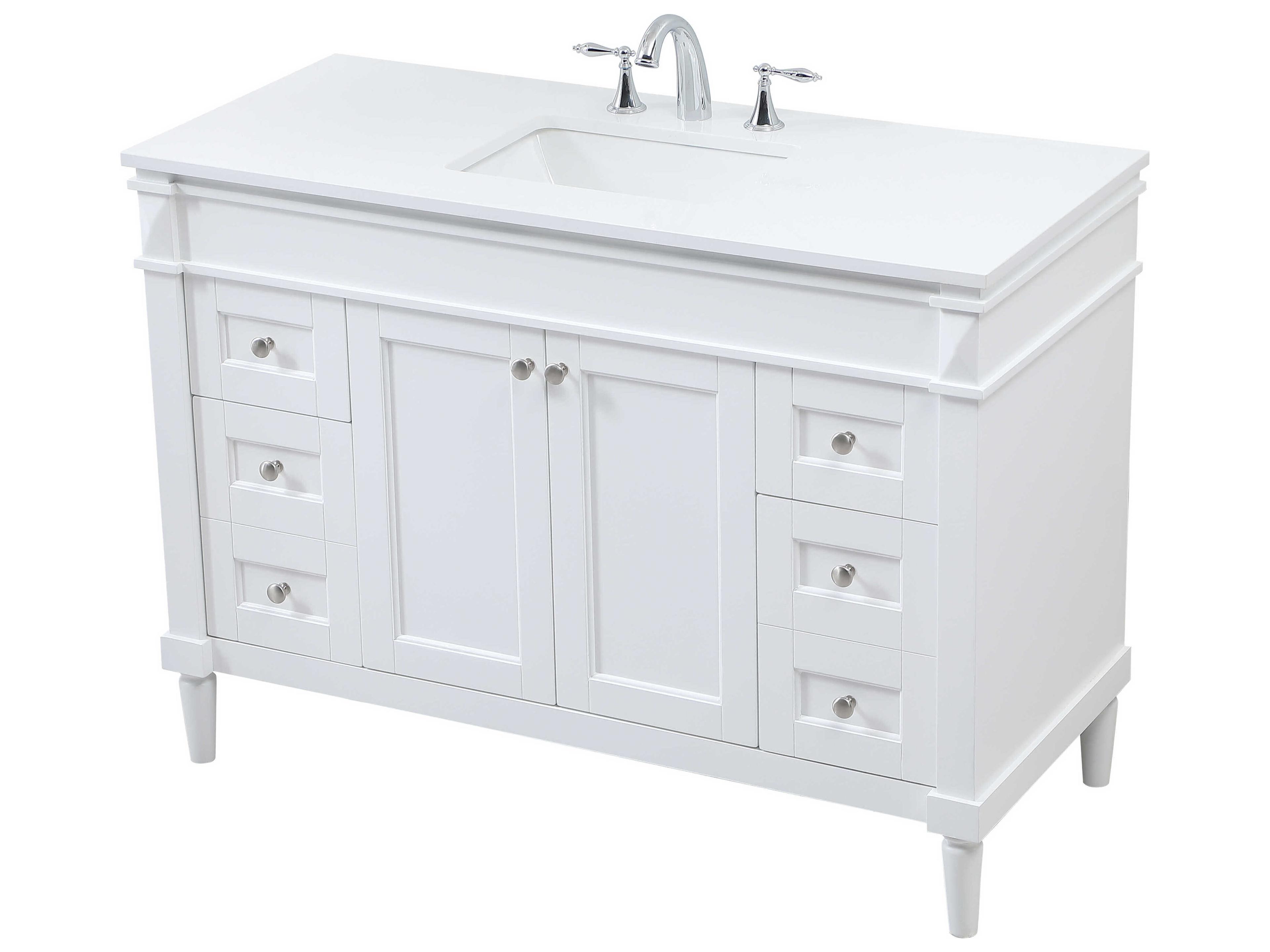 Elegant Lighting Bennett White / Brushed Nickel 48" Vanity