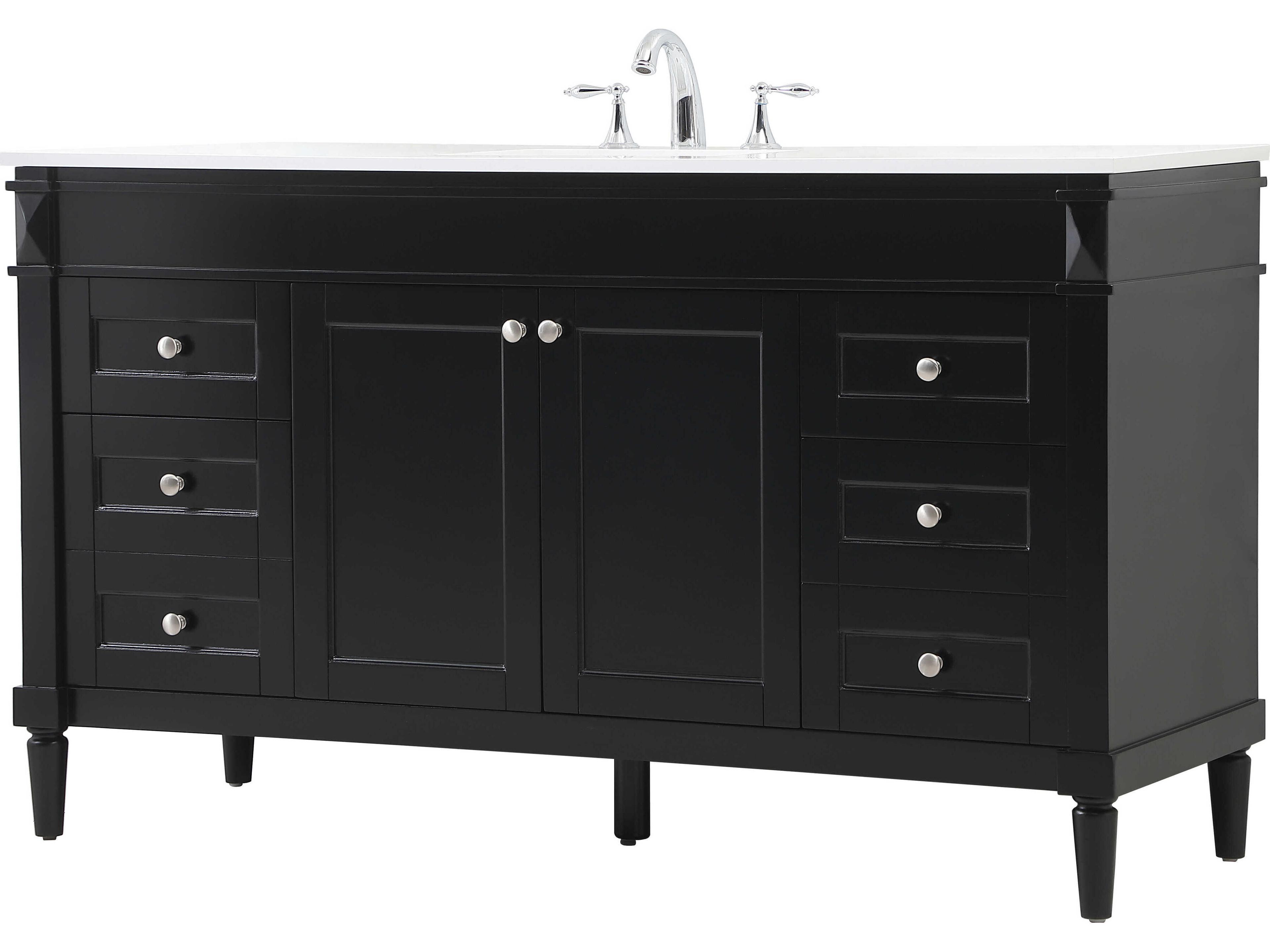Elegant Lighting Bennett Black / Brushed Nickel 60" Vanity