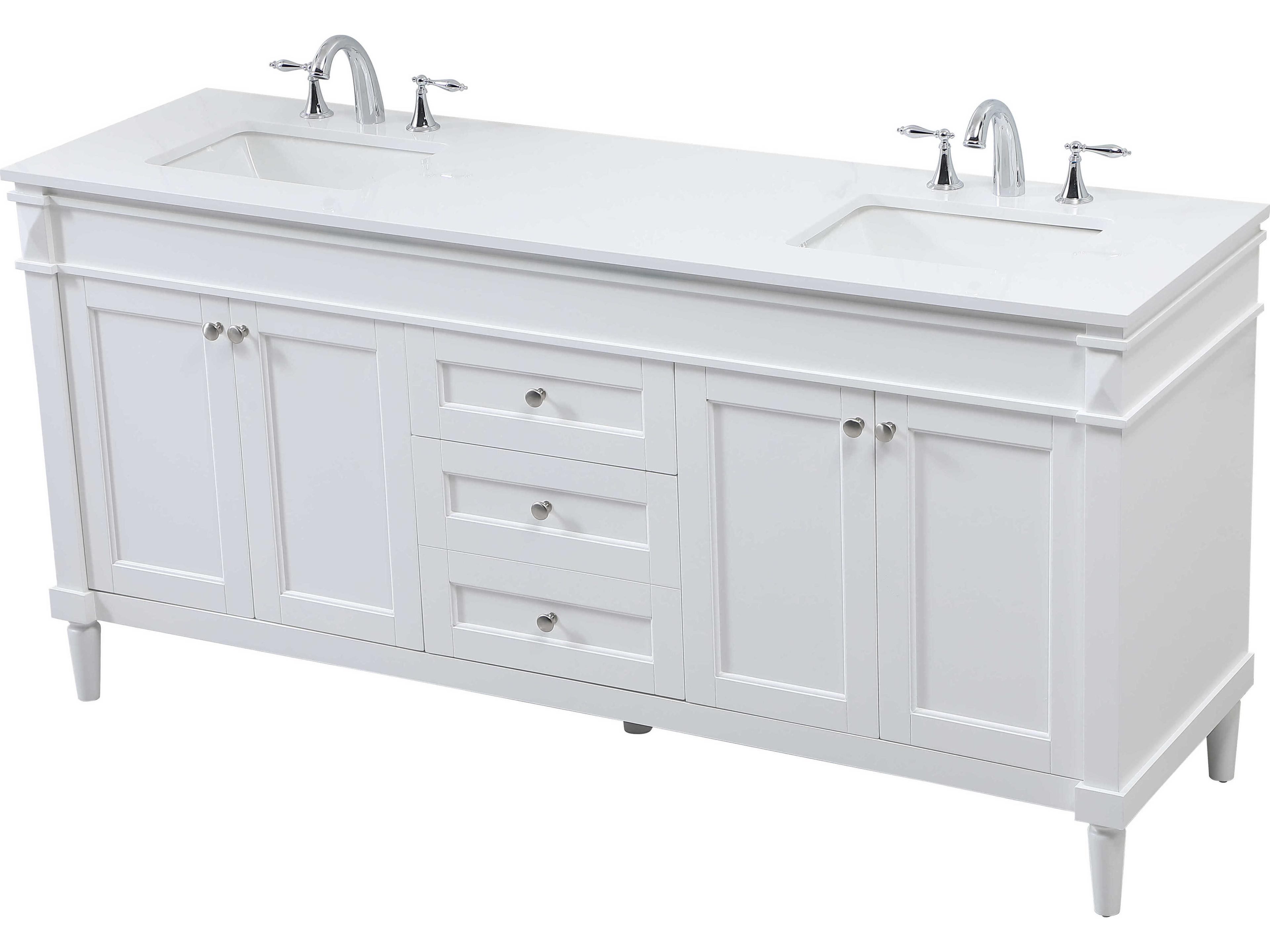 Elegant Lighting Bennett Brushed Nickel 72" Vanity