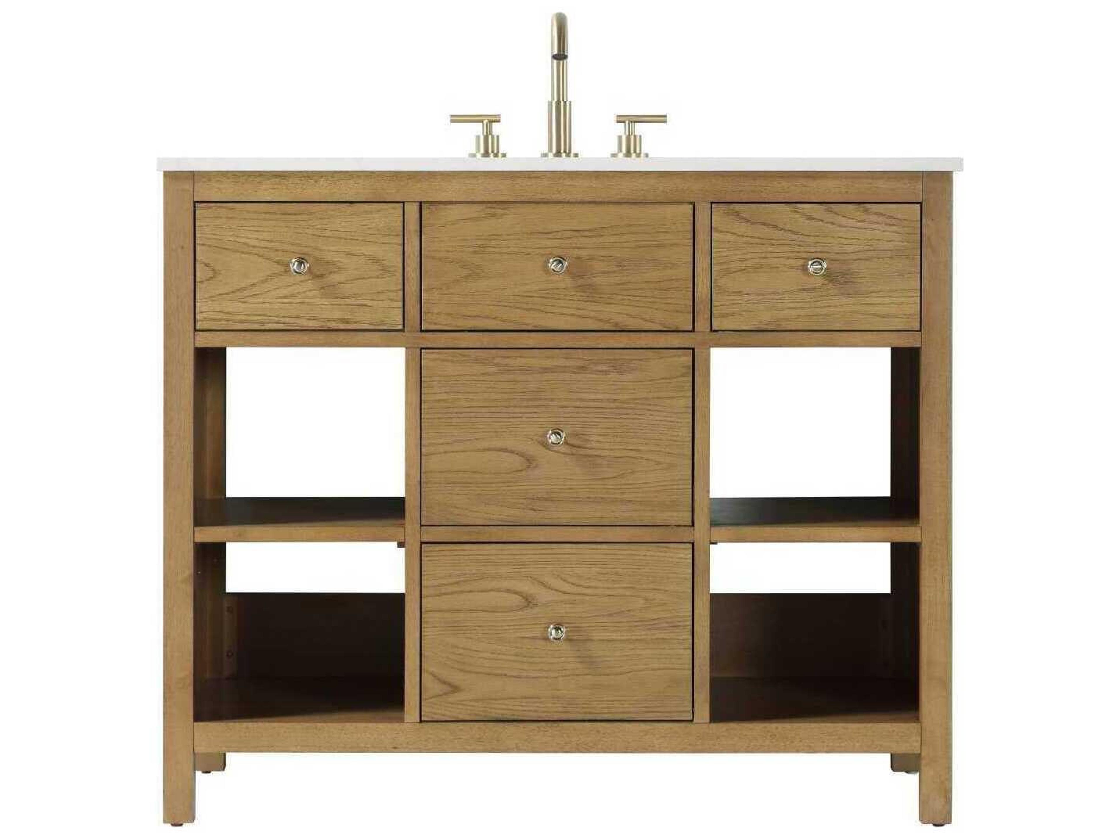 Elegant Lighting Clayton Honey Teak 42" Vanity