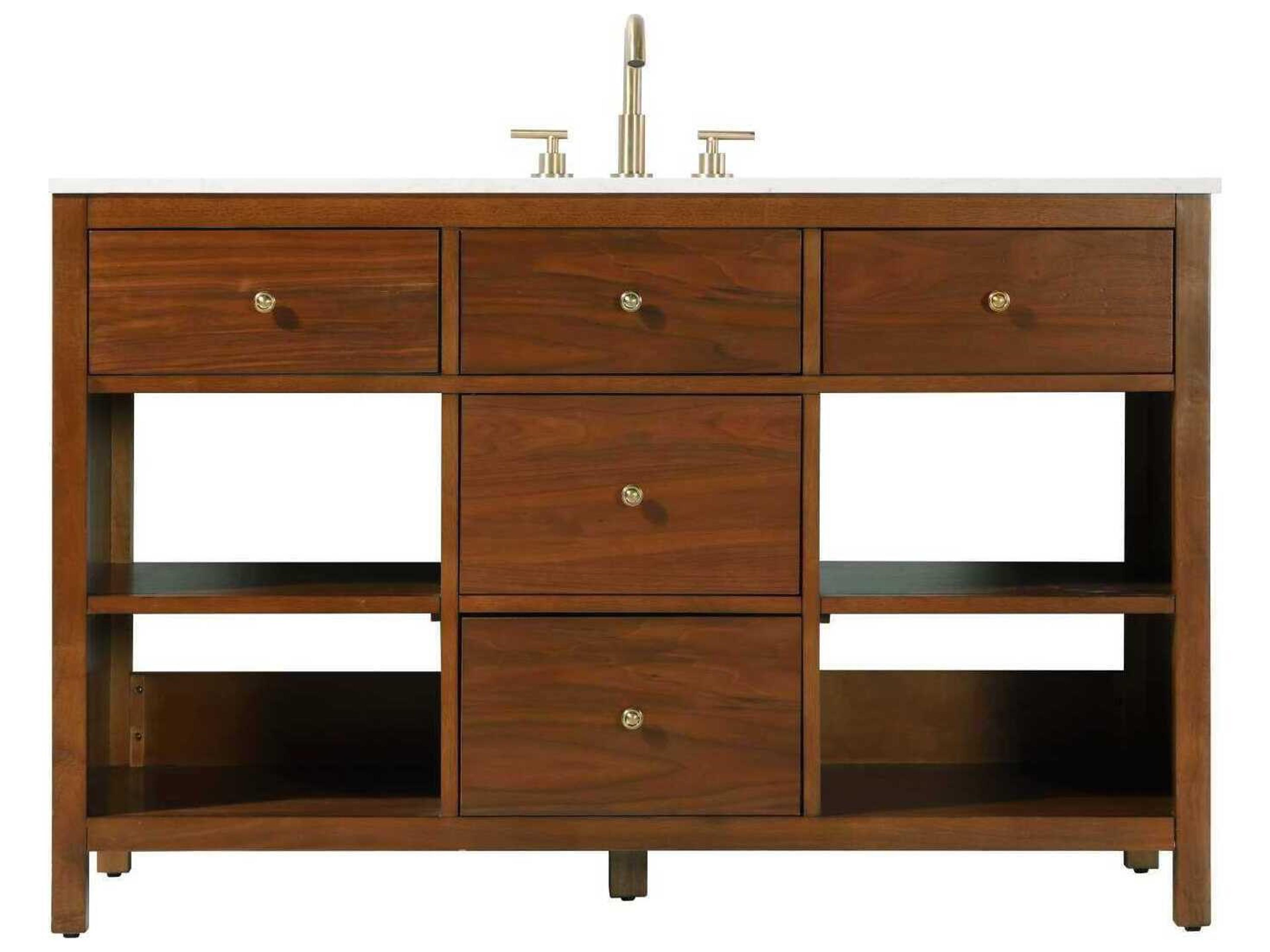 Elegant Lighting Clayton Brandy Walnut 54" Vanity