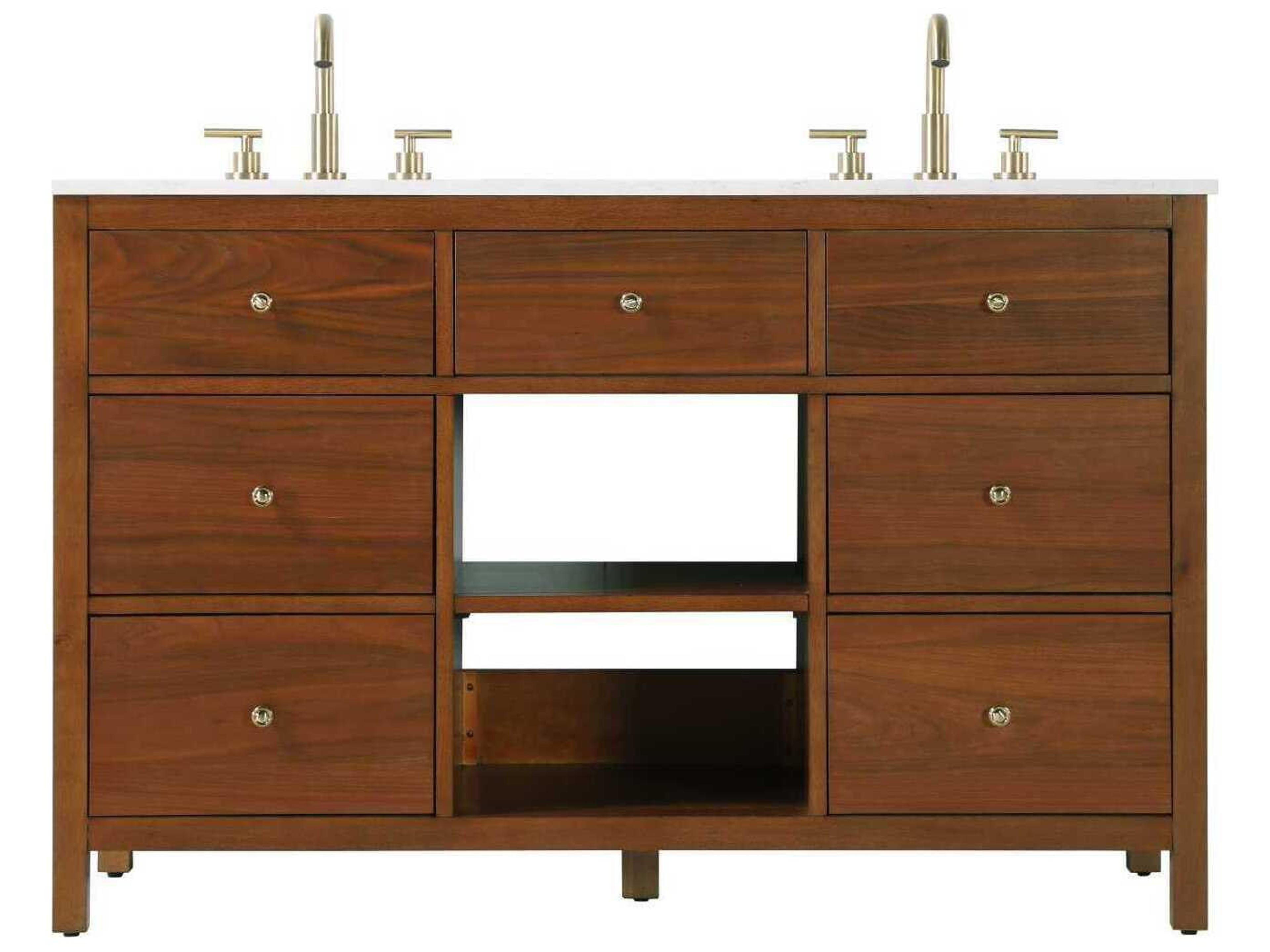 Elegant Lighting Clayton Brandy Walnut 54" Vanity
