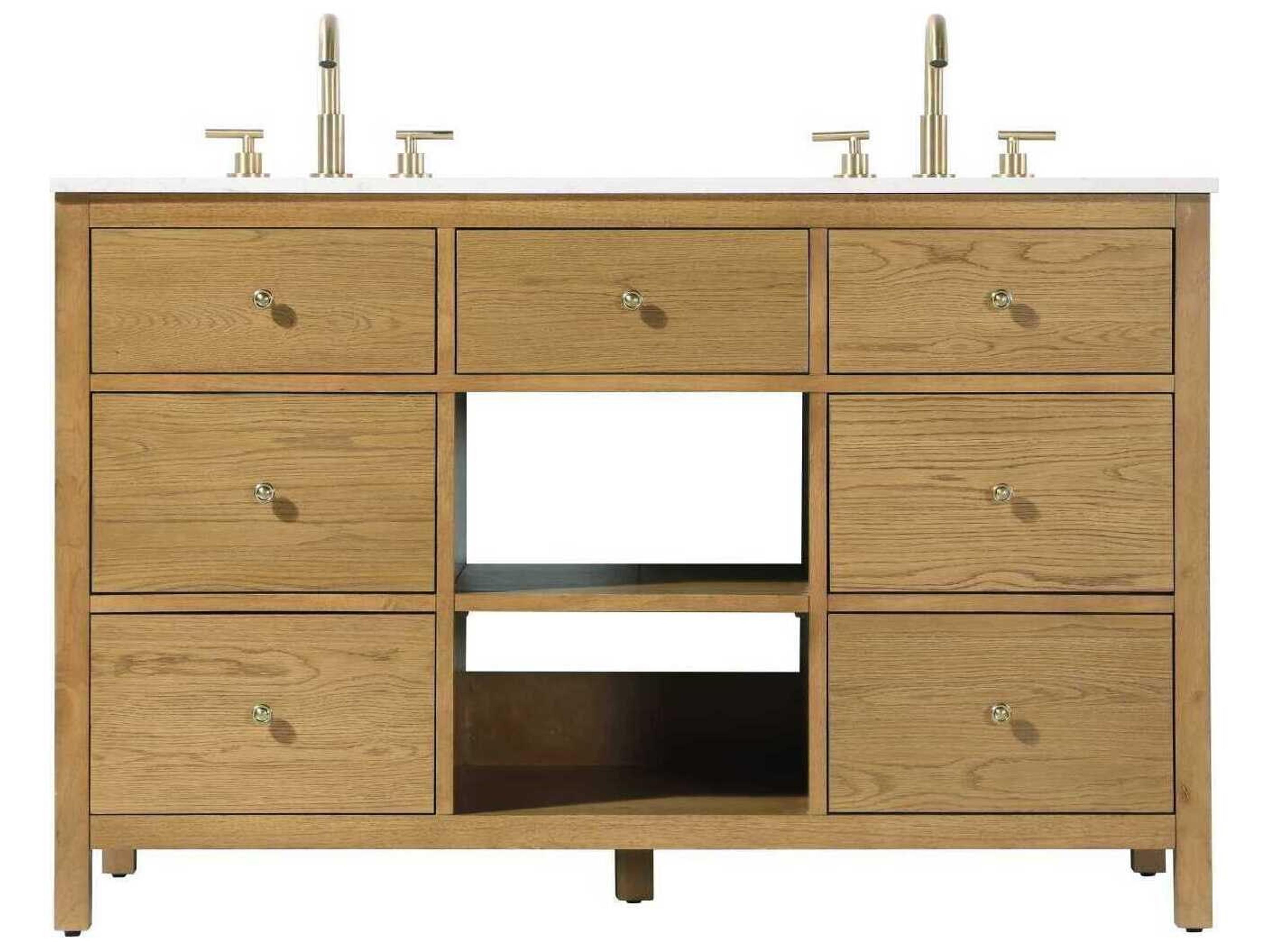 Elegant Lighting Clayton Honey Teak 54" Vanity