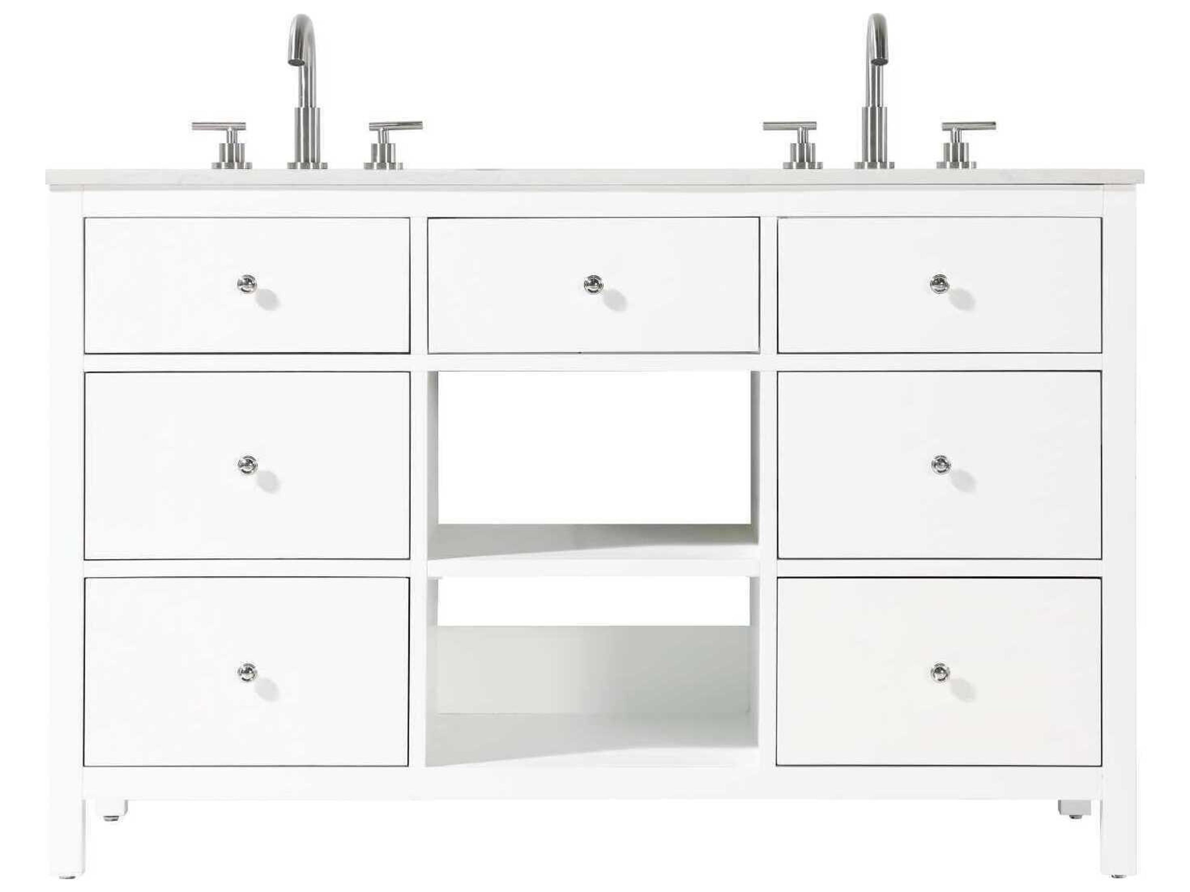 Elegant Lighting Clayton White 54" Vanity