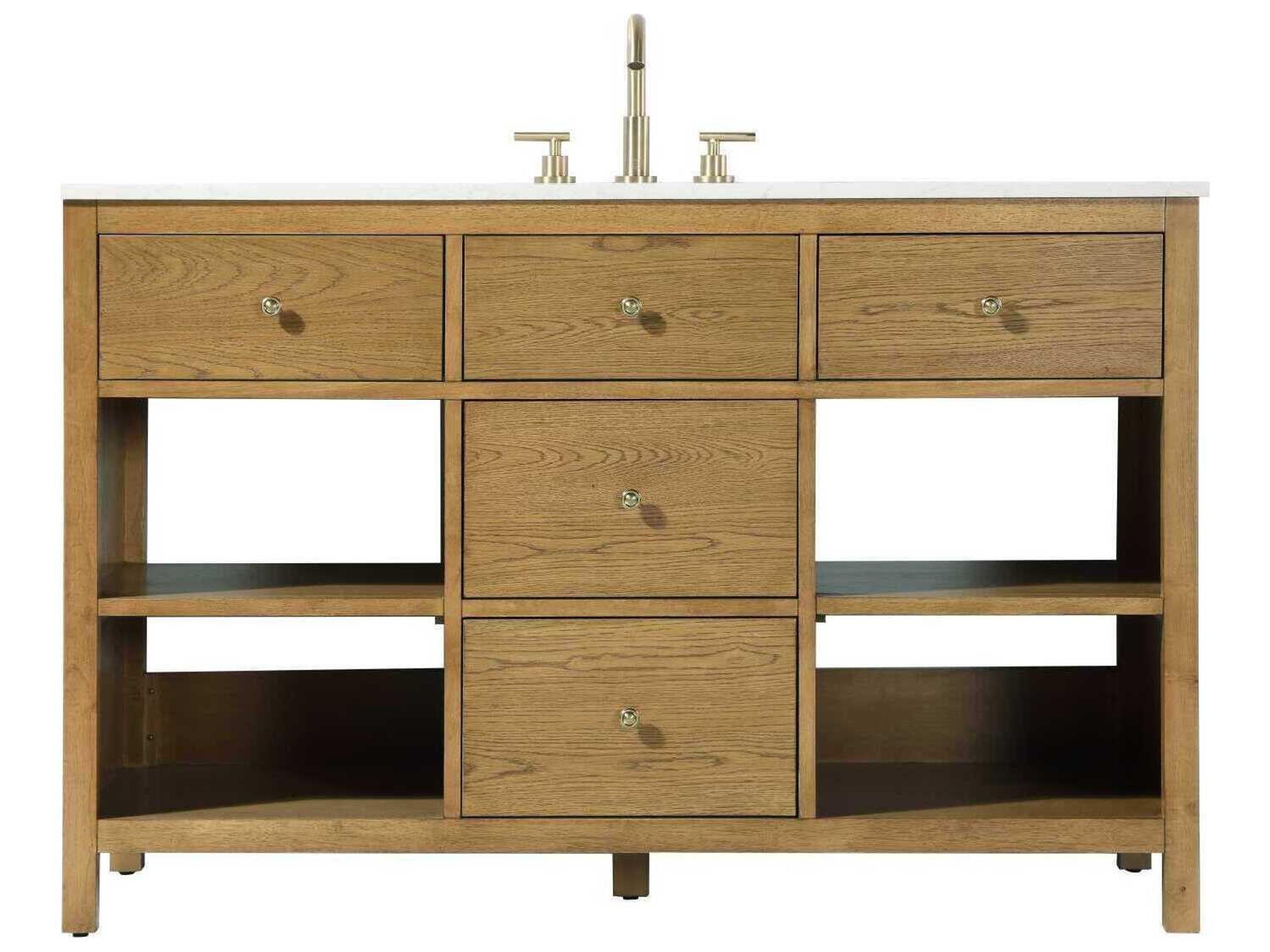 Elegant Lighting Clayton Honey Teak 54" Vanity