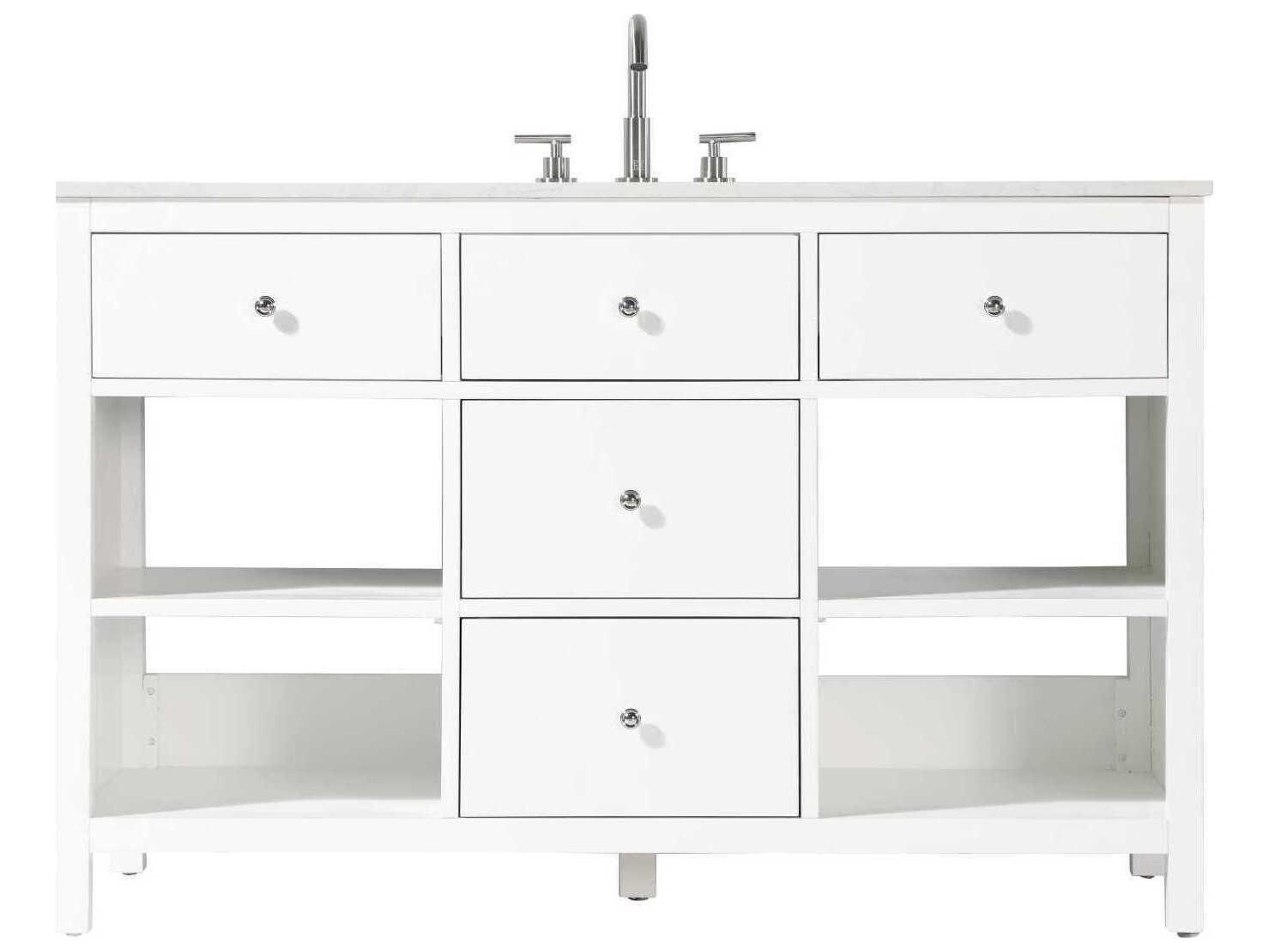 Elegant Lighting Clayton White 54" Vanity