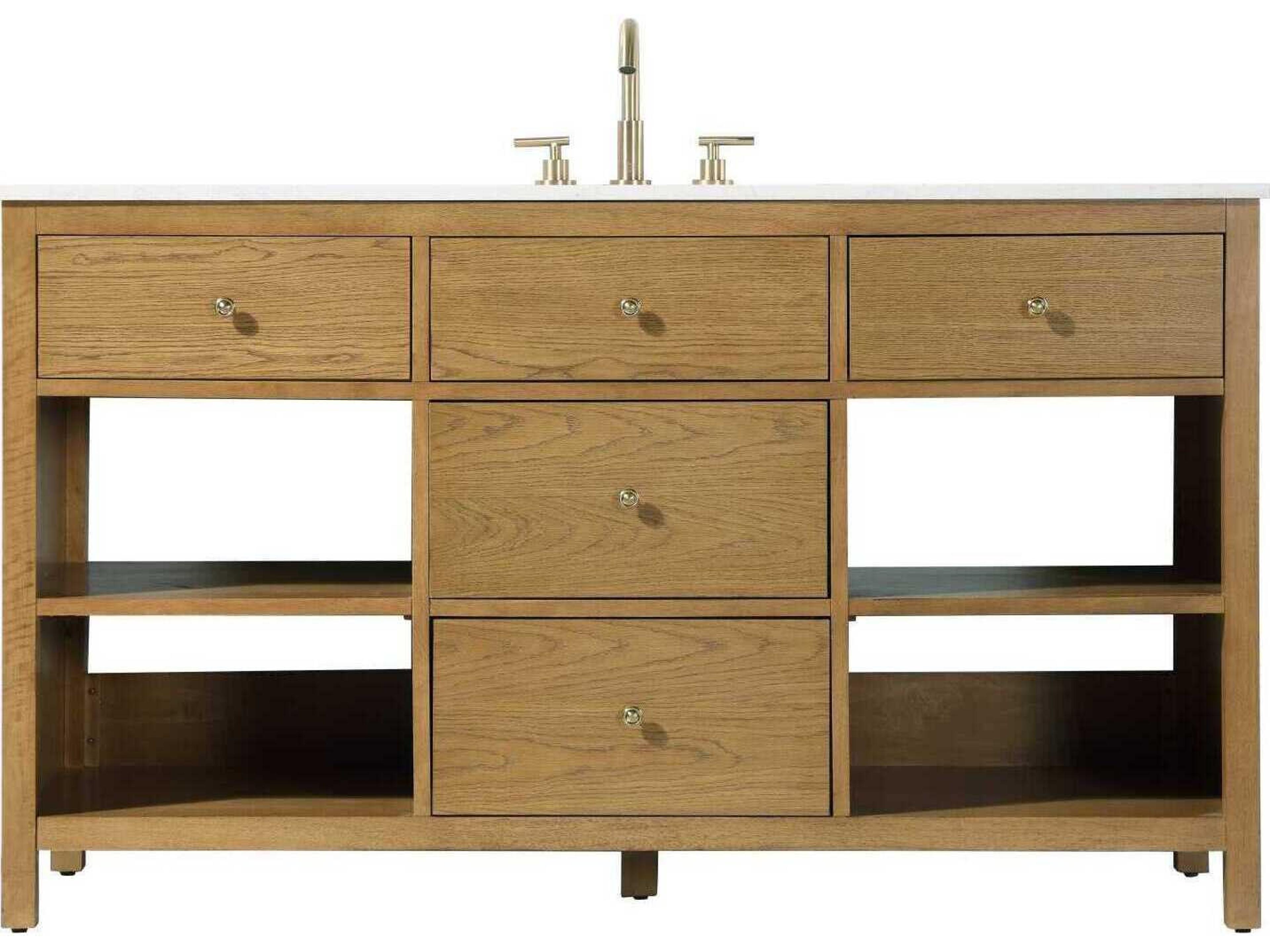 Elegant Lighting Clayton Honey Teak 60" Vanity