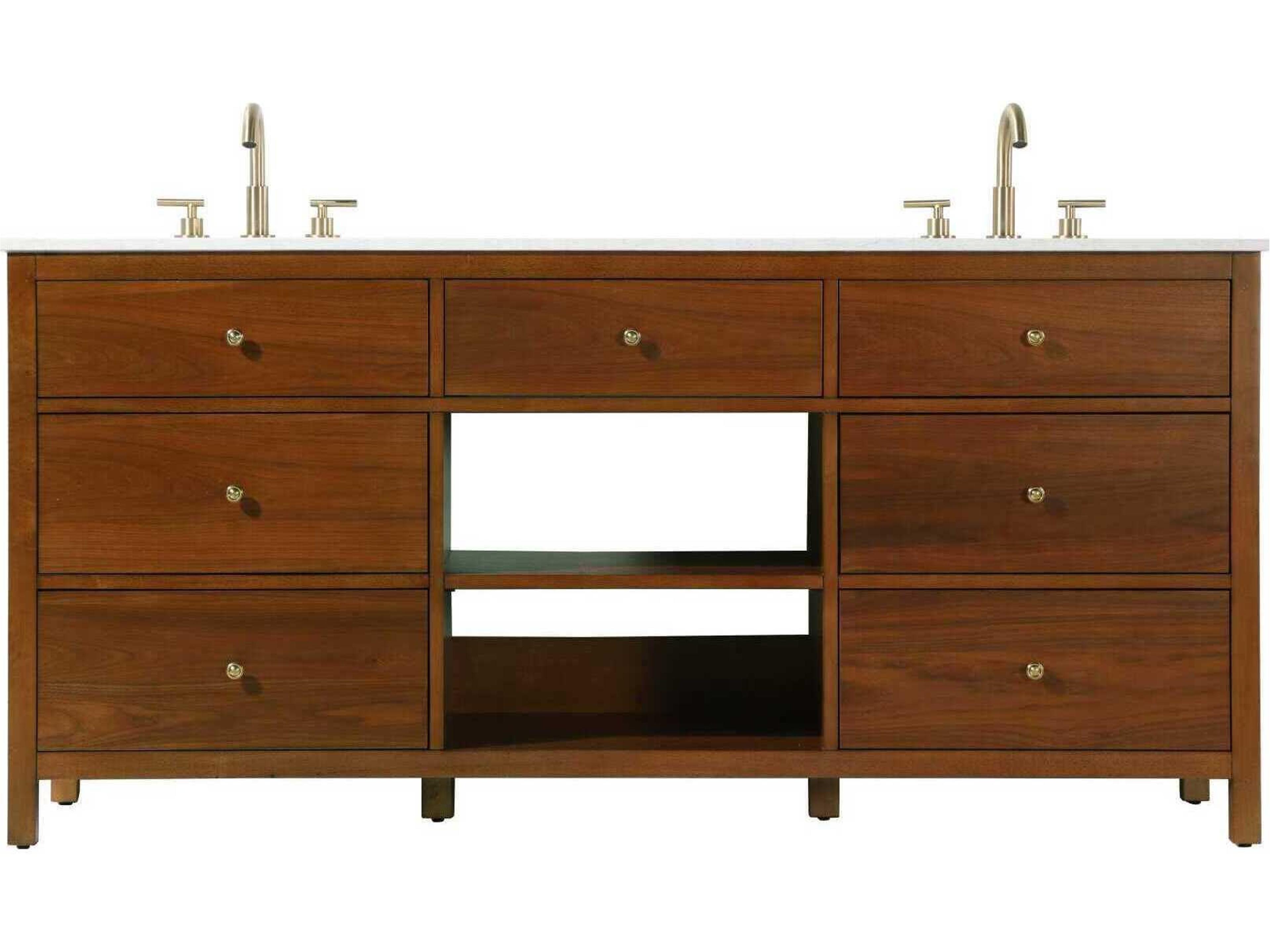 Elegant Lighting Clayton Brandy Walnut 72" Vanity