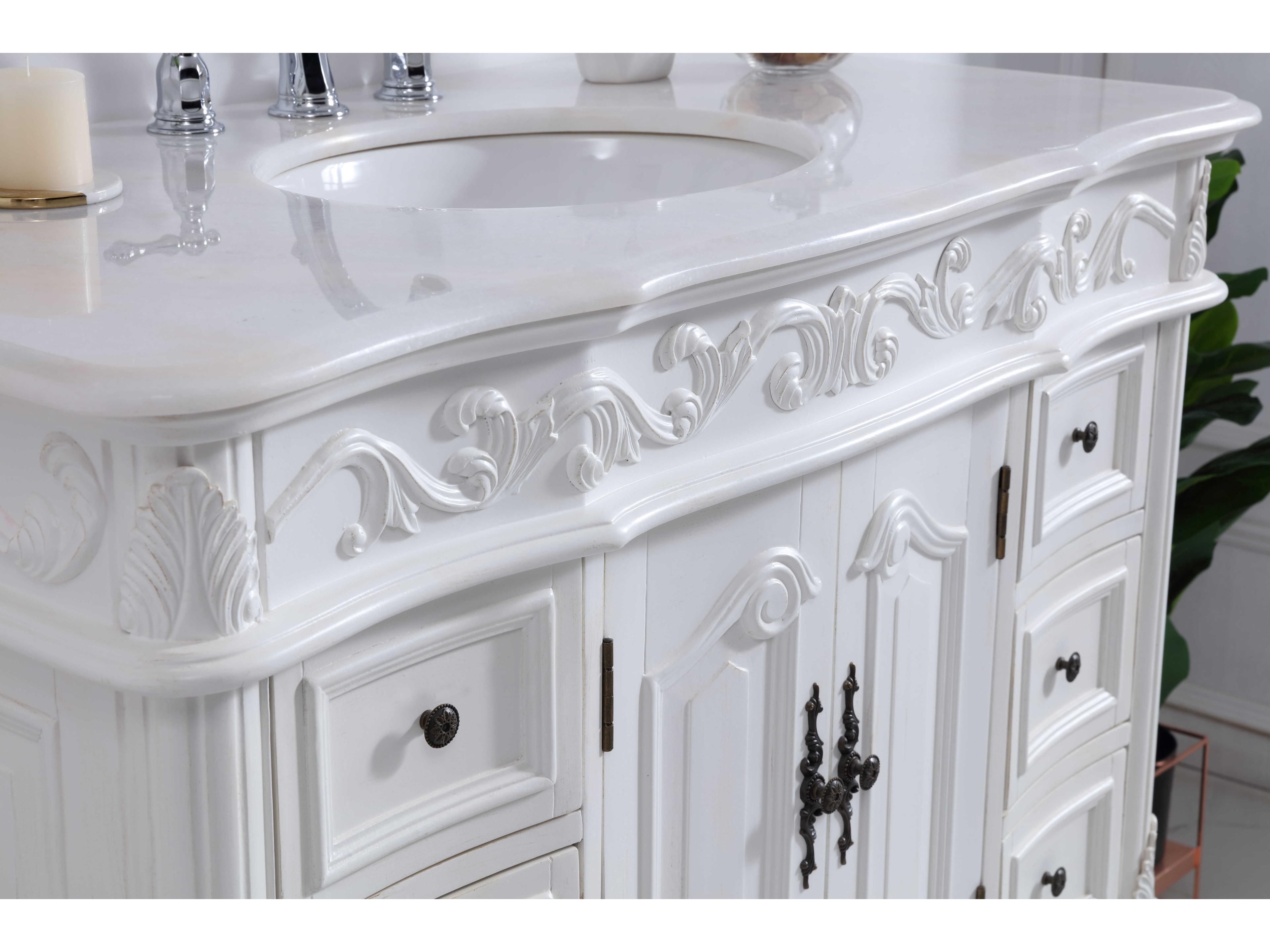 Elegant Lighting Oakland Antique White 42" Vanity