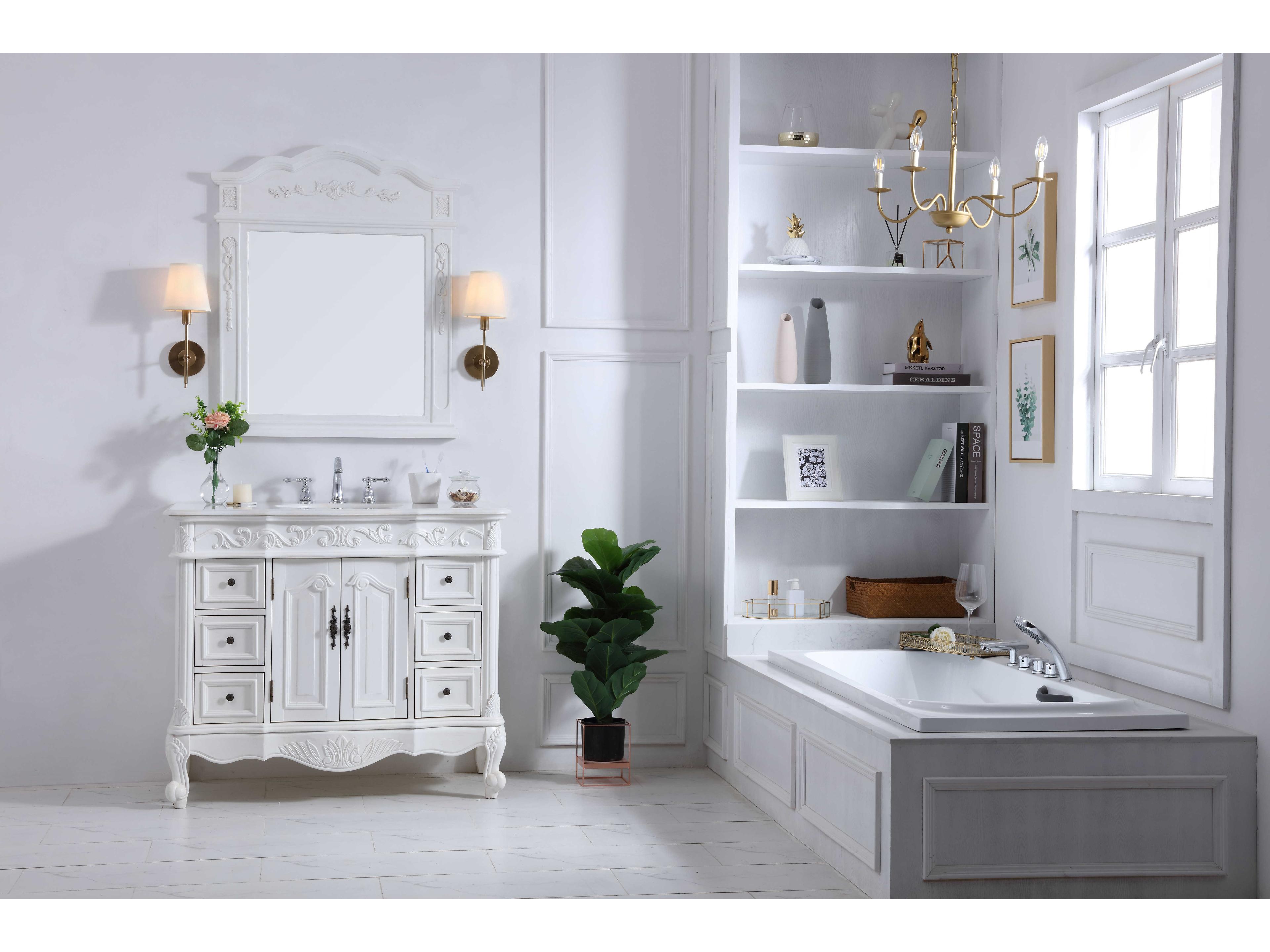 Elegant Lighting Oakland Antique White 42" Vanity