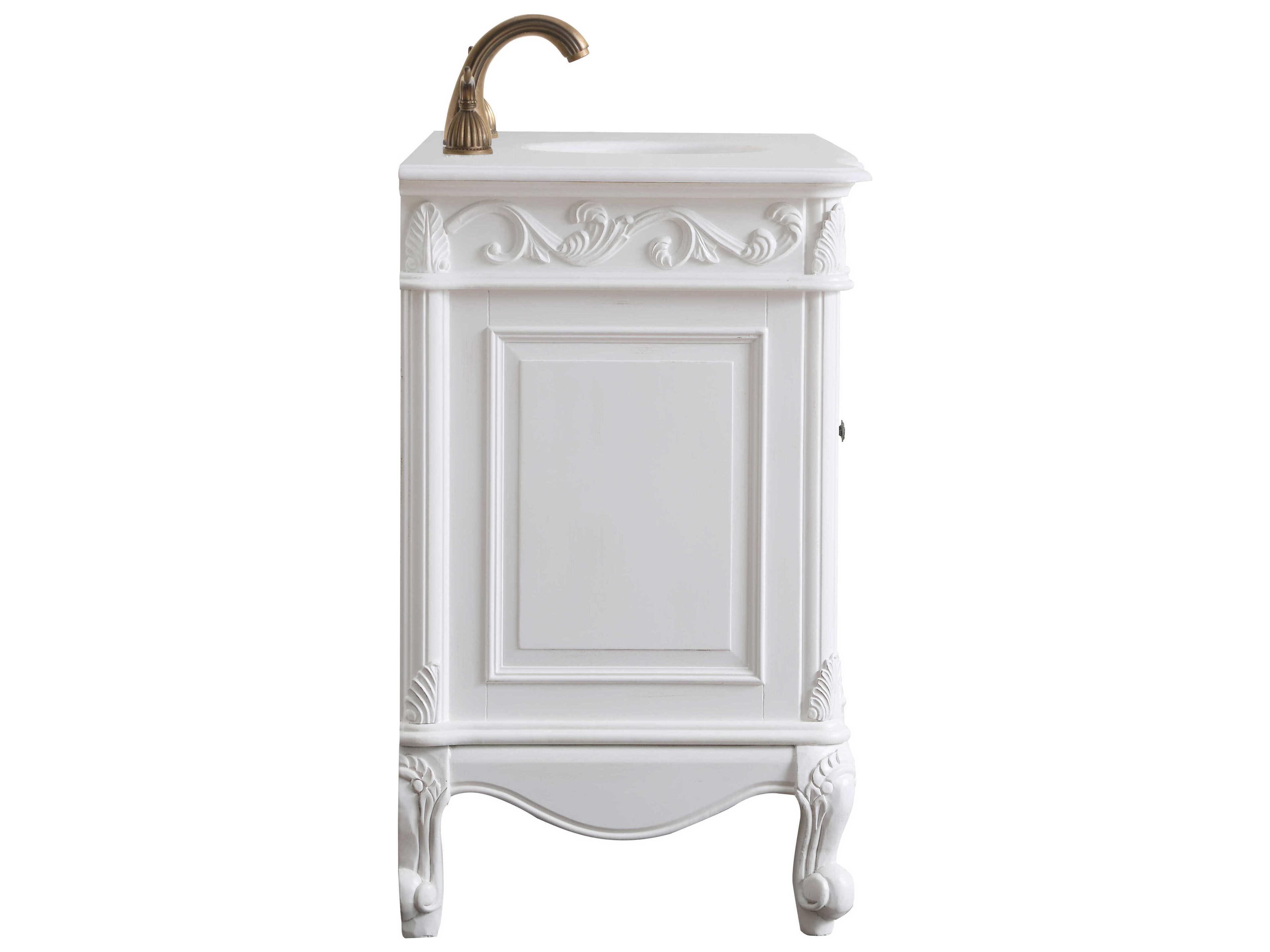 Elegant Lighting Oakland Antique White 48" Vanity with Ivory White Quartz Countertop