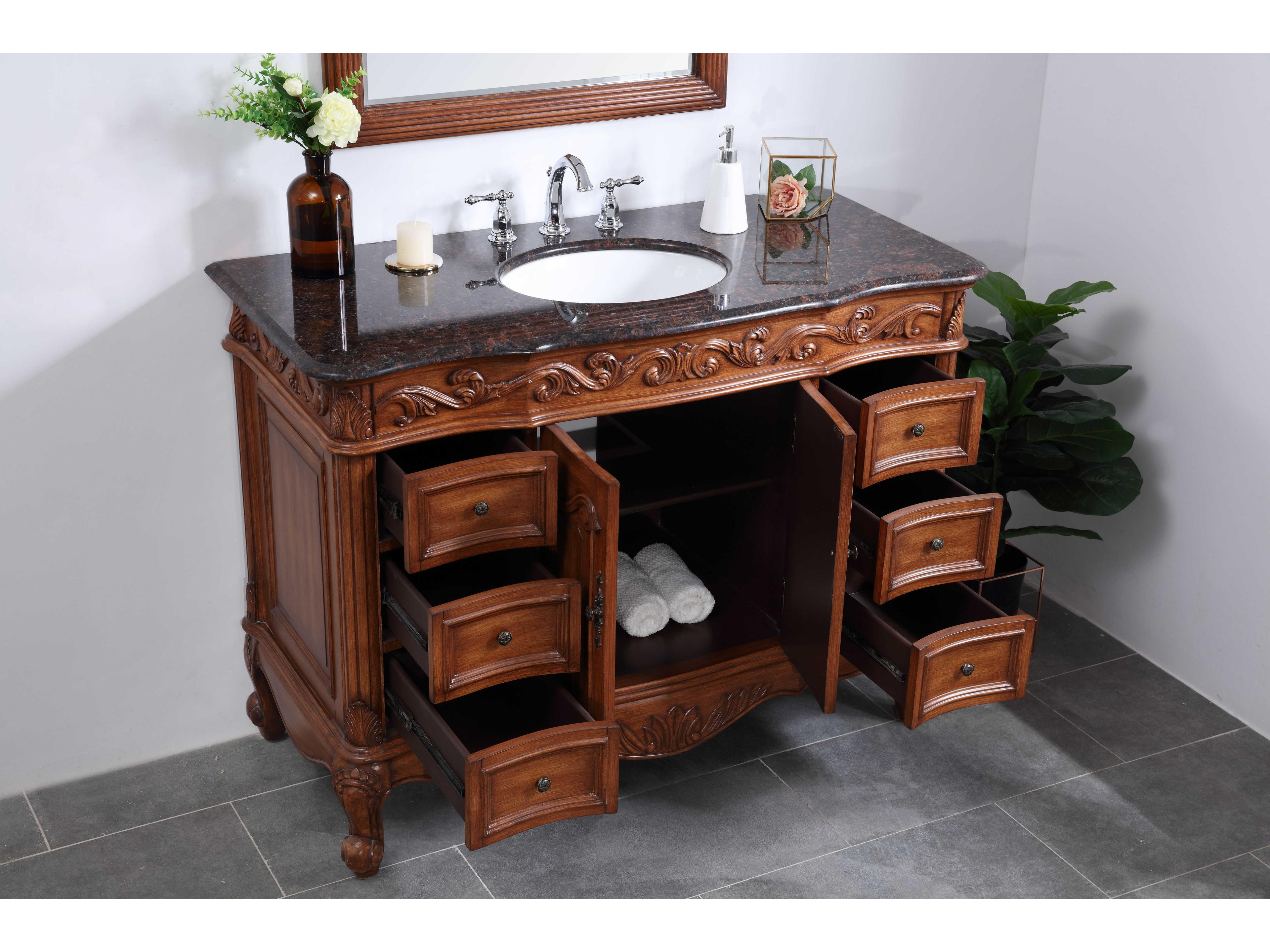 Elegant Lighting Oakland Teak 48" Vanity