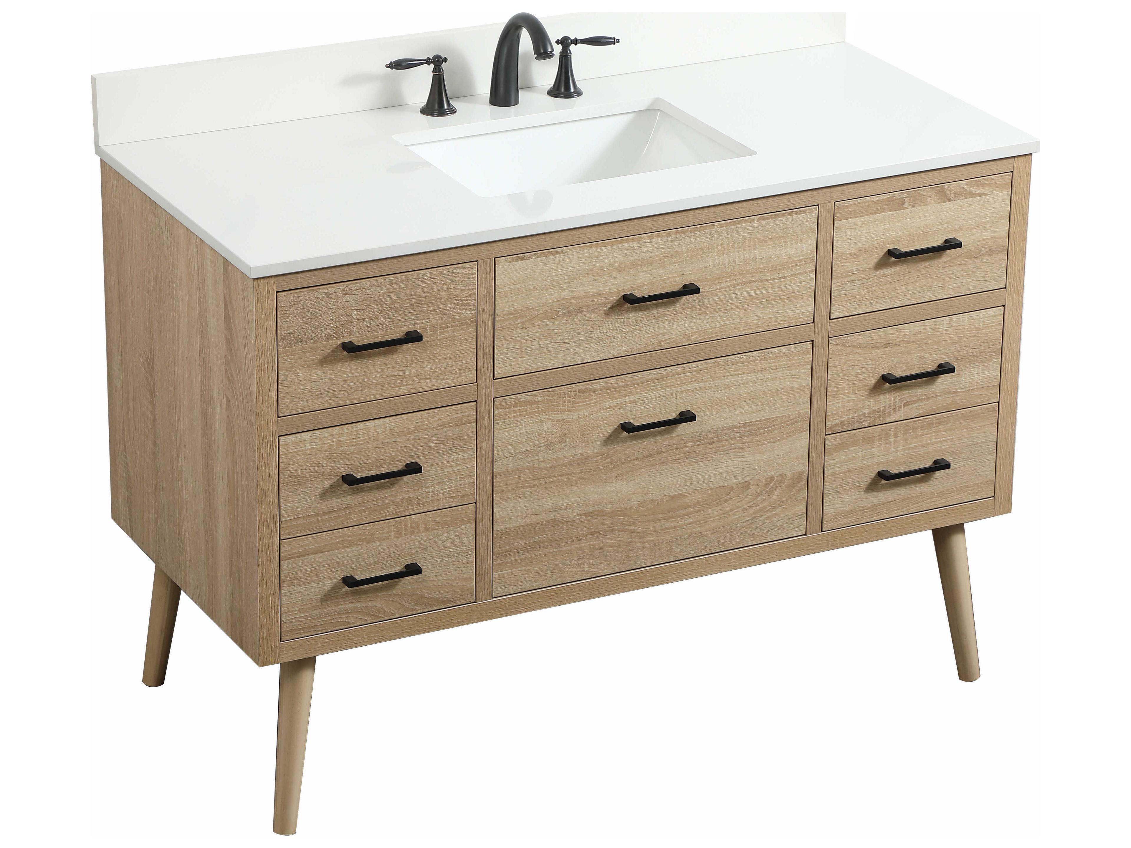 Elegant Lighting Boise Mango Wood 48" Vanity with Backsplash