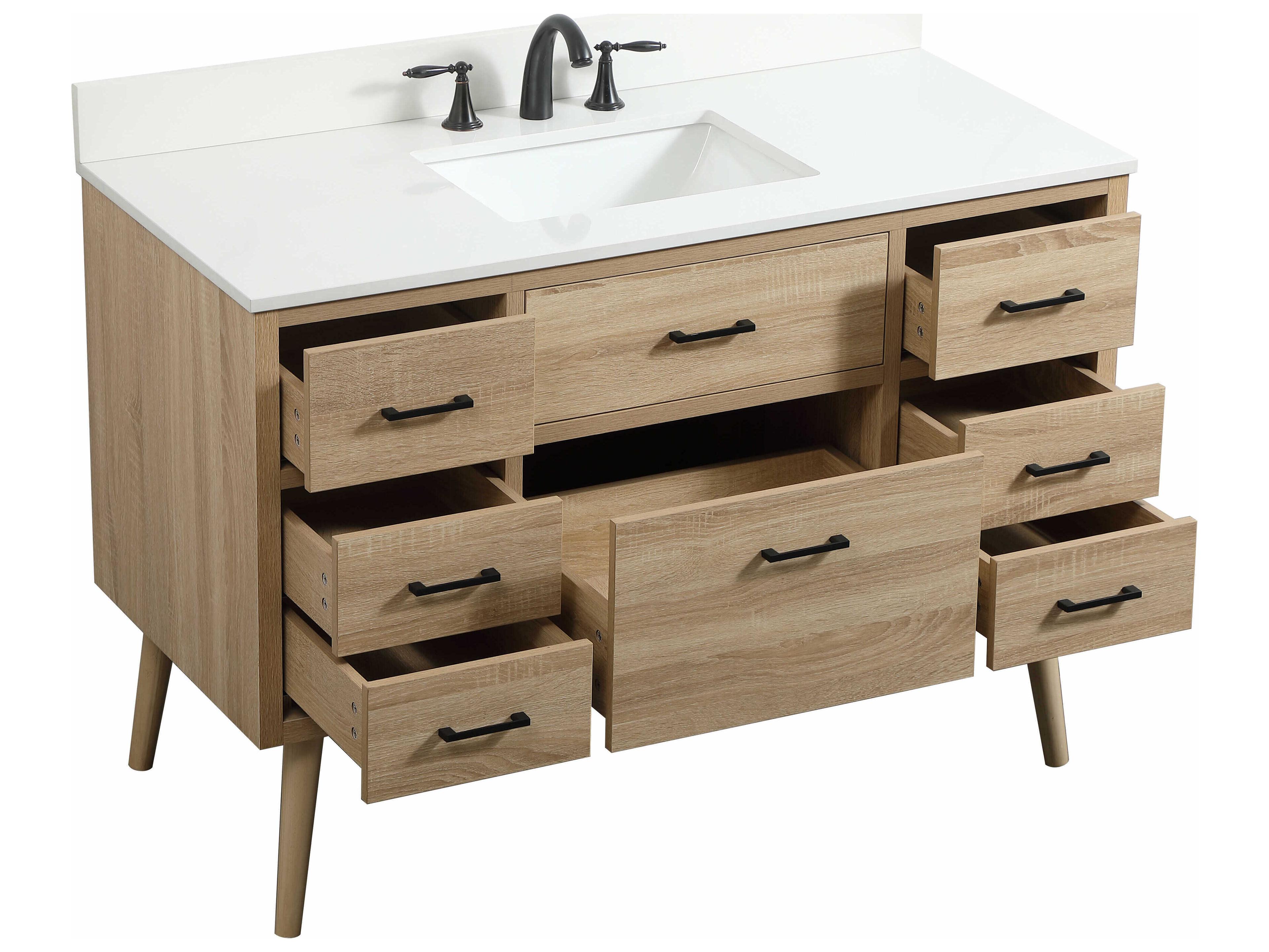 Elegant Lighting Boise Mango Wood 48" Vanity with Backsplash