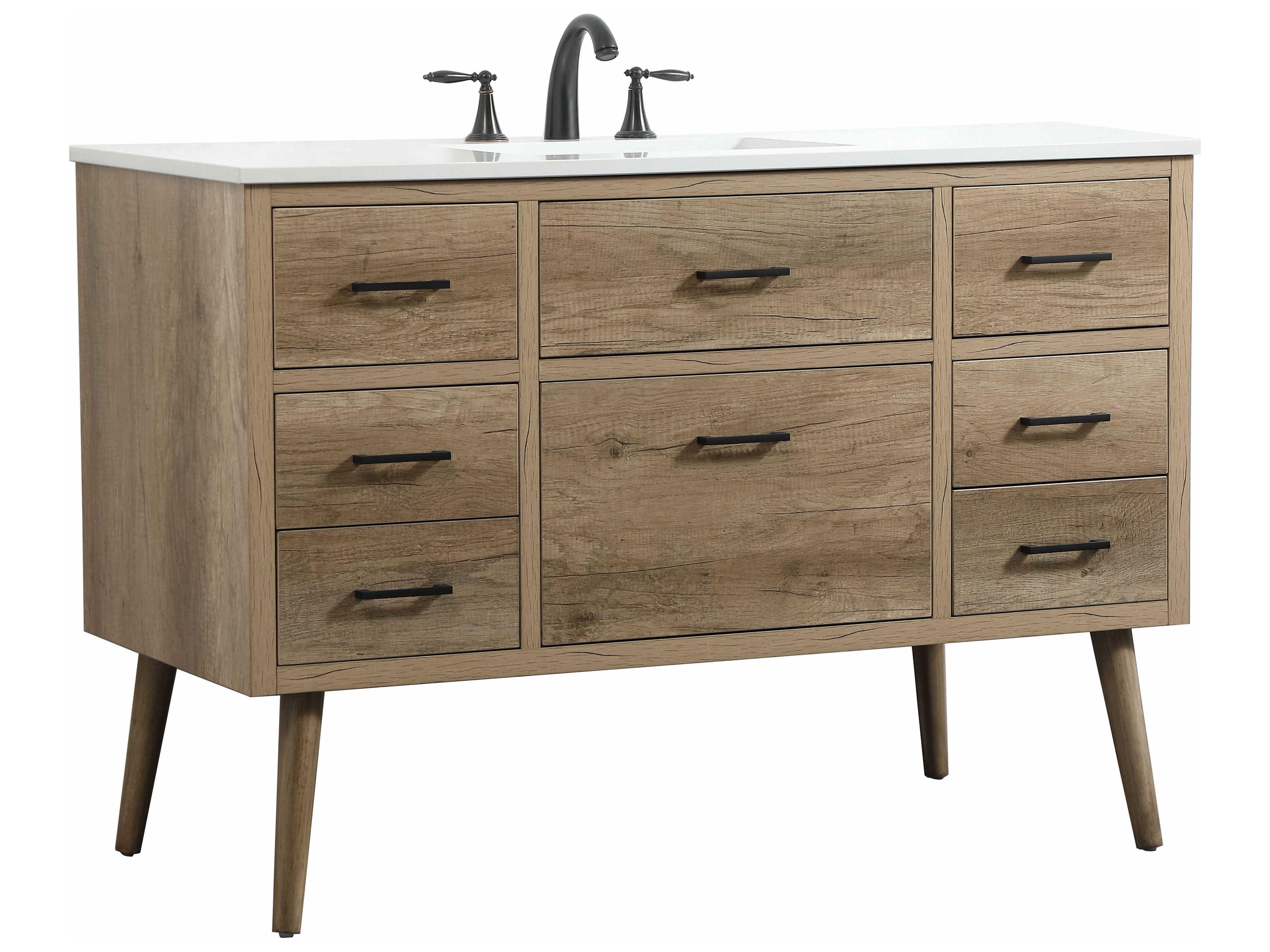 Elegant Lighting Boise Natural Oak 48" Vanity